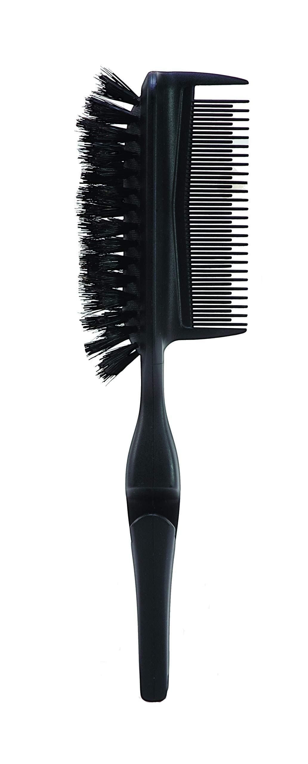 Cricket Static Free Ponytail Double-Sided Bristle Hair Brush - Smoothing, Teasing, and Volume – Anti-Static Brush for Frizz-Free Ponytails and Updos, Includes 3 Elastic Hair Ties
