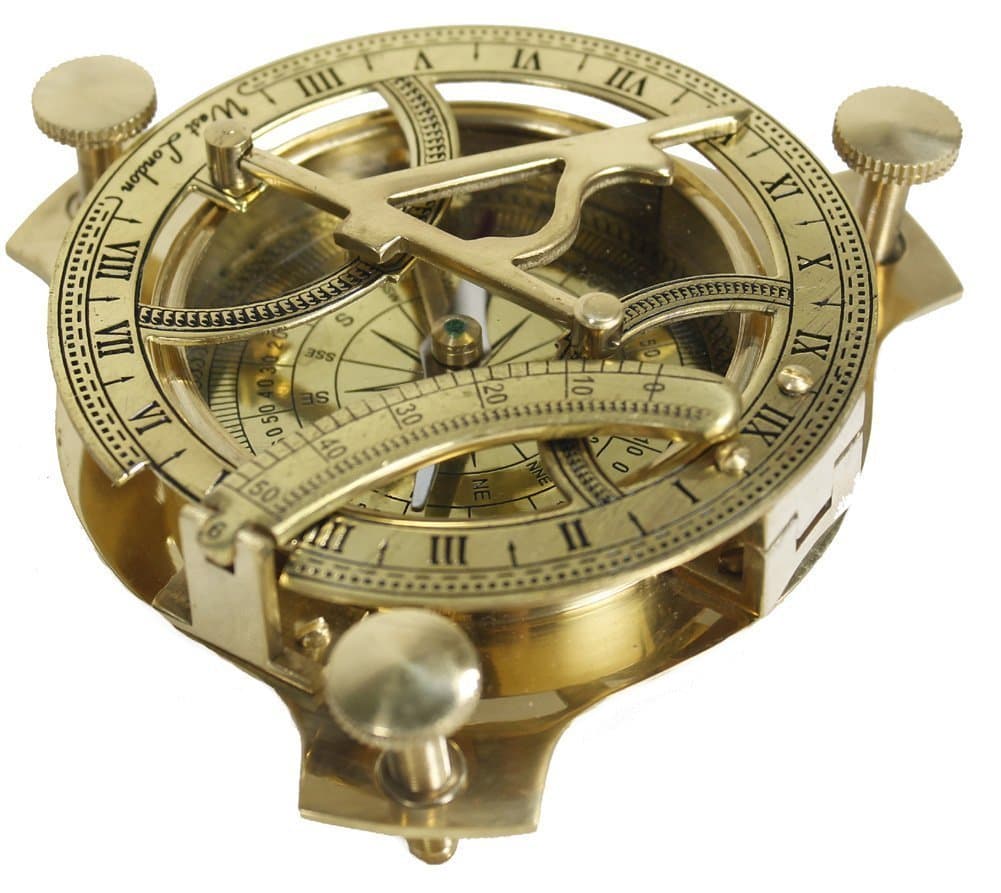 NauticalMart 4" Sundial Compass - Solid Brass Sun Dial