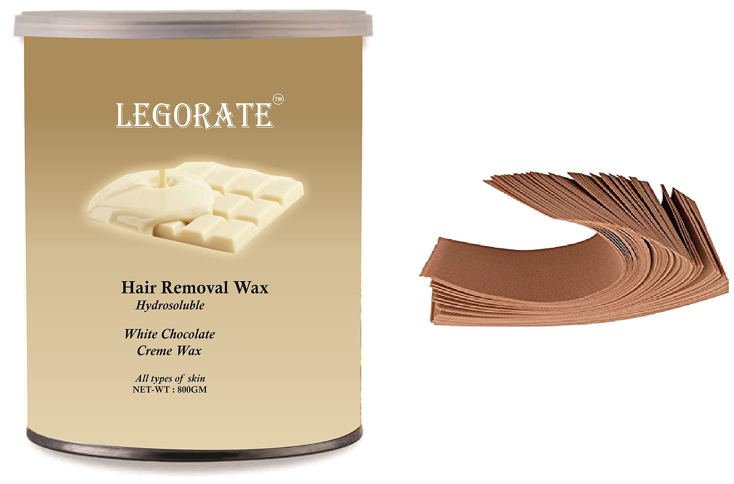 White Chocolate Hydrosoluble Creme Hair Removal Hot Wax (800 gm) Free 20 Waxing Strips