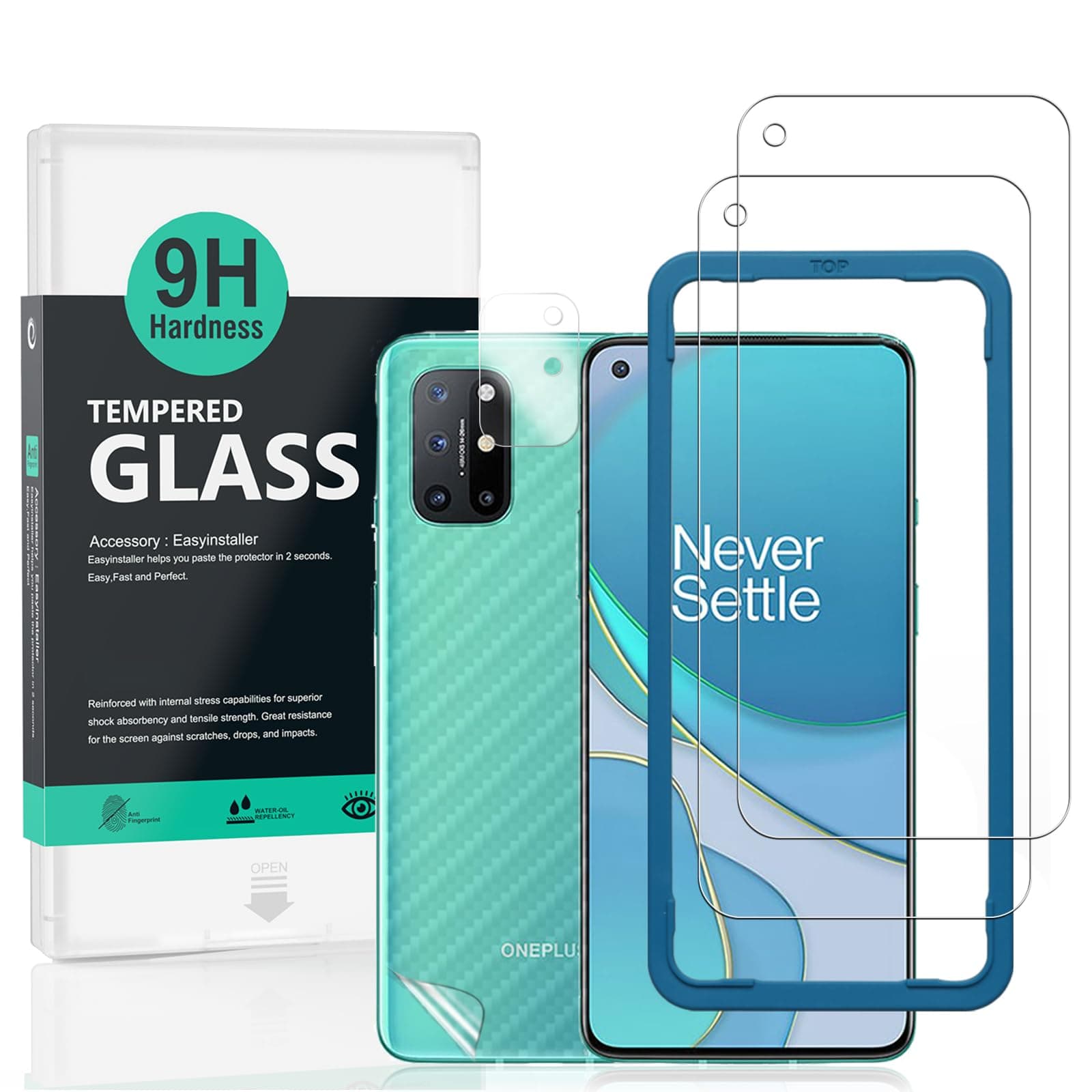 – For OnePlus 8T Screen Protector 2 Pcs,Flexible TPU Film,With 1Pc Camera Lens Protector,1Pc Back Film[Easy to install]