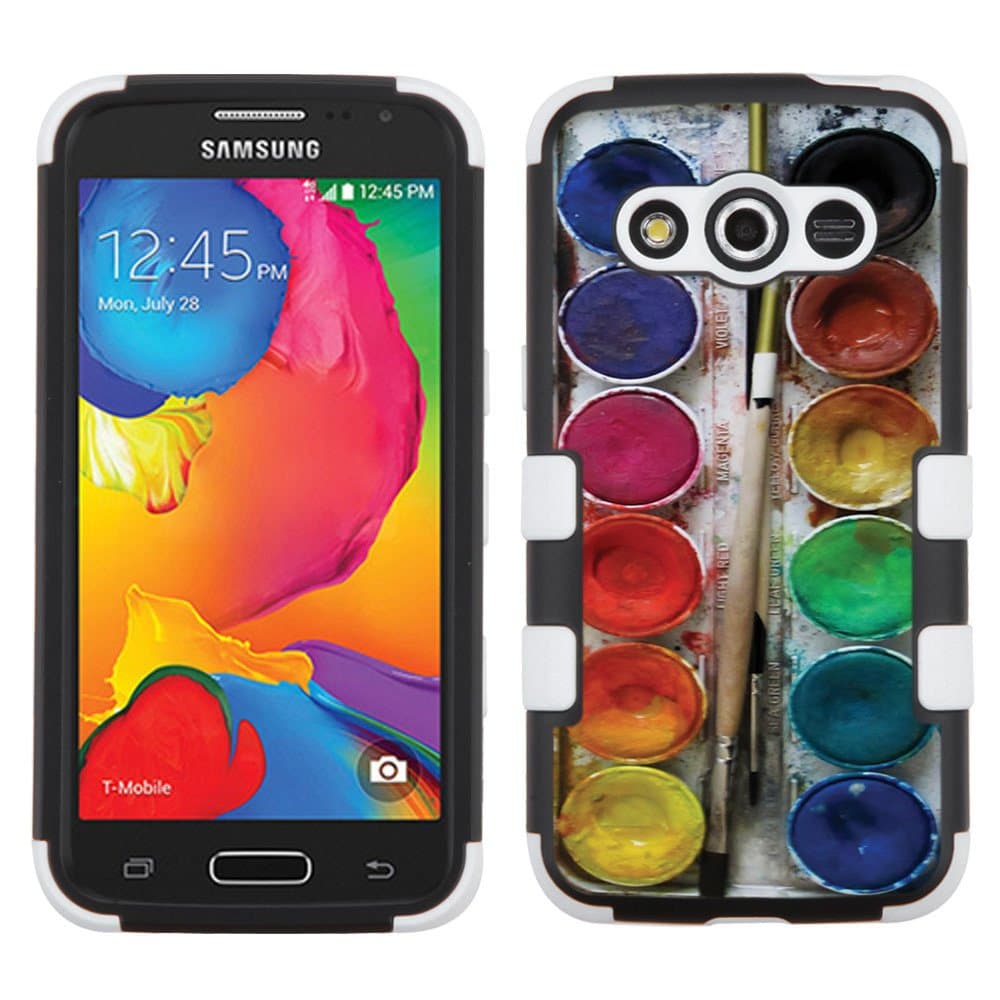 Compatible for Samsung Galaxy Avant case by UNIQUITI - TuMax Hybrid Cover(Black) - Design (Watercolor Brush Palette)