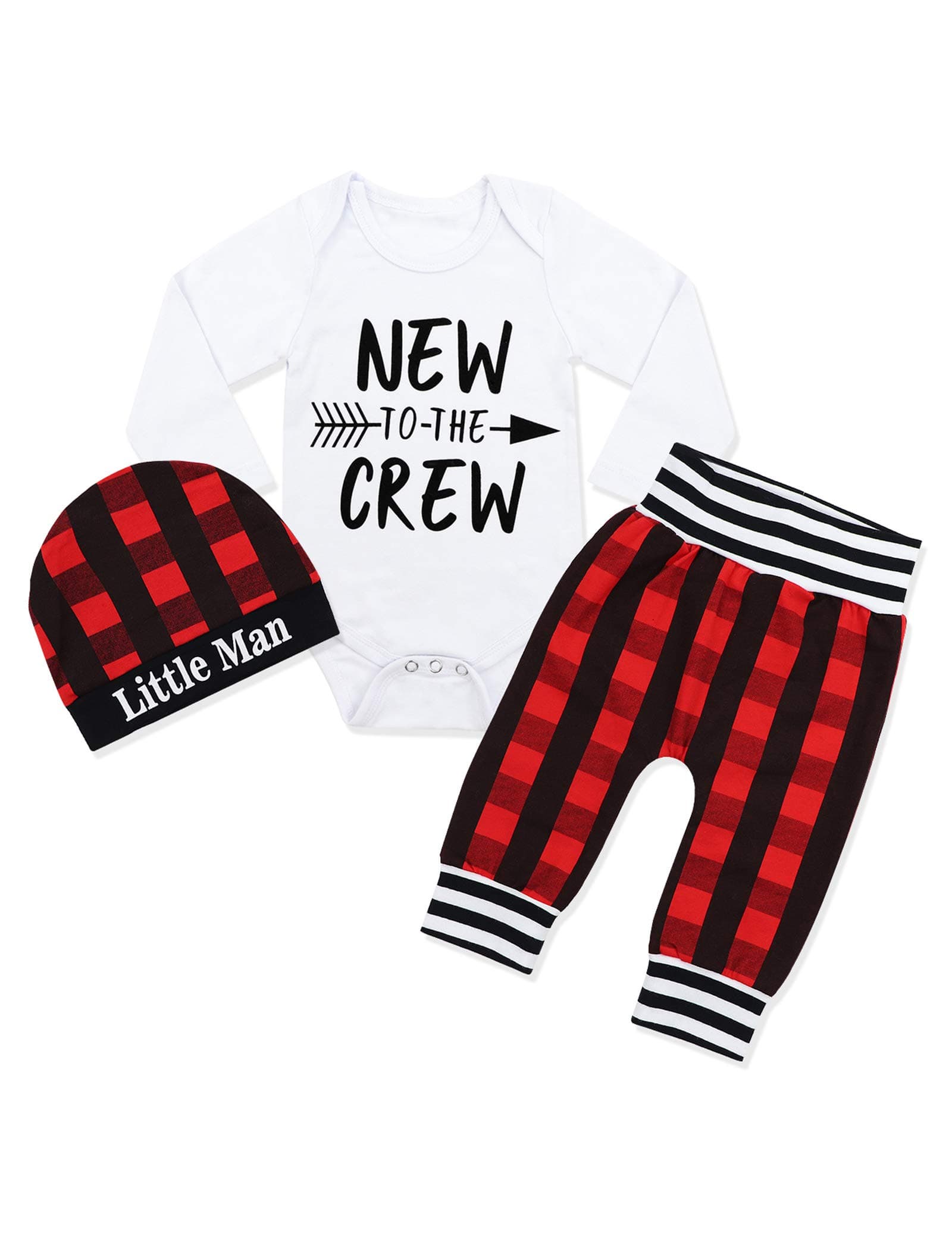 Fommy Baby Boy Clothes Letter Print Long Sleeve Romper+Camouflage Pants+Hat 3PCS Outfits Set