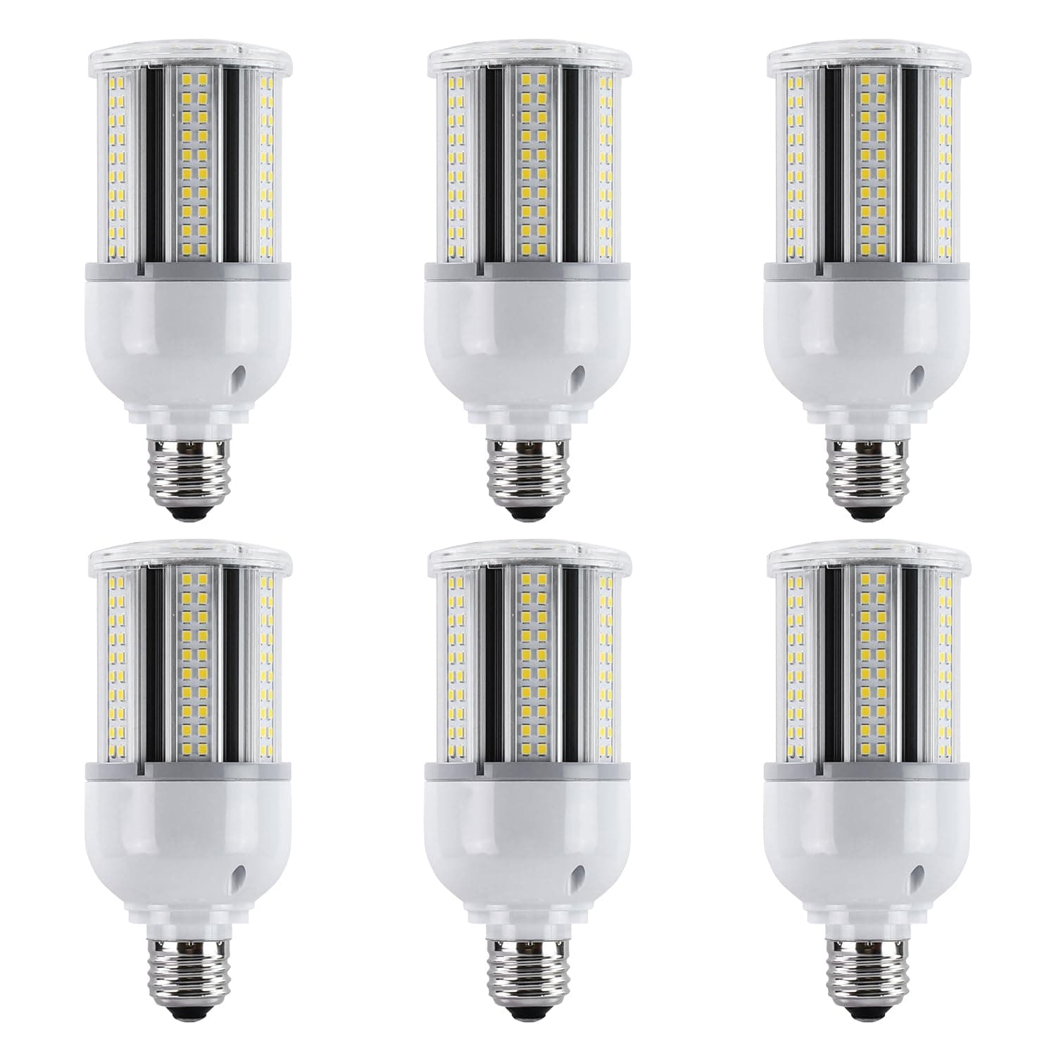 lawind 6pcs 25W LED Corn Light Bulb, 100-200 watt Equivalent E26 Corn Lamp, 3200 Lumens 5000K for Indoor Outdoor barn Workshop Warehouse Factory Backyard Street Stadium Track Retrofit