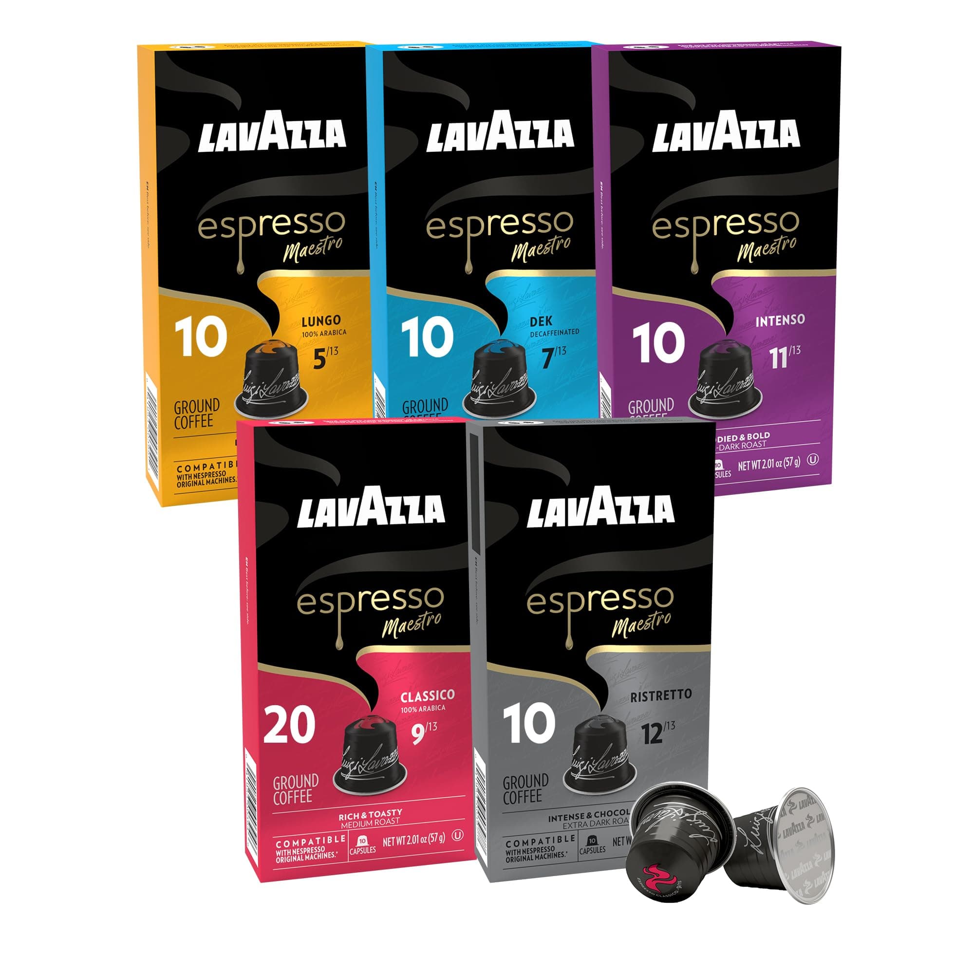 Espresso Capsules Compatible with Nespresso Original Machines Variety Pack, 10 Count (Pack of 6)