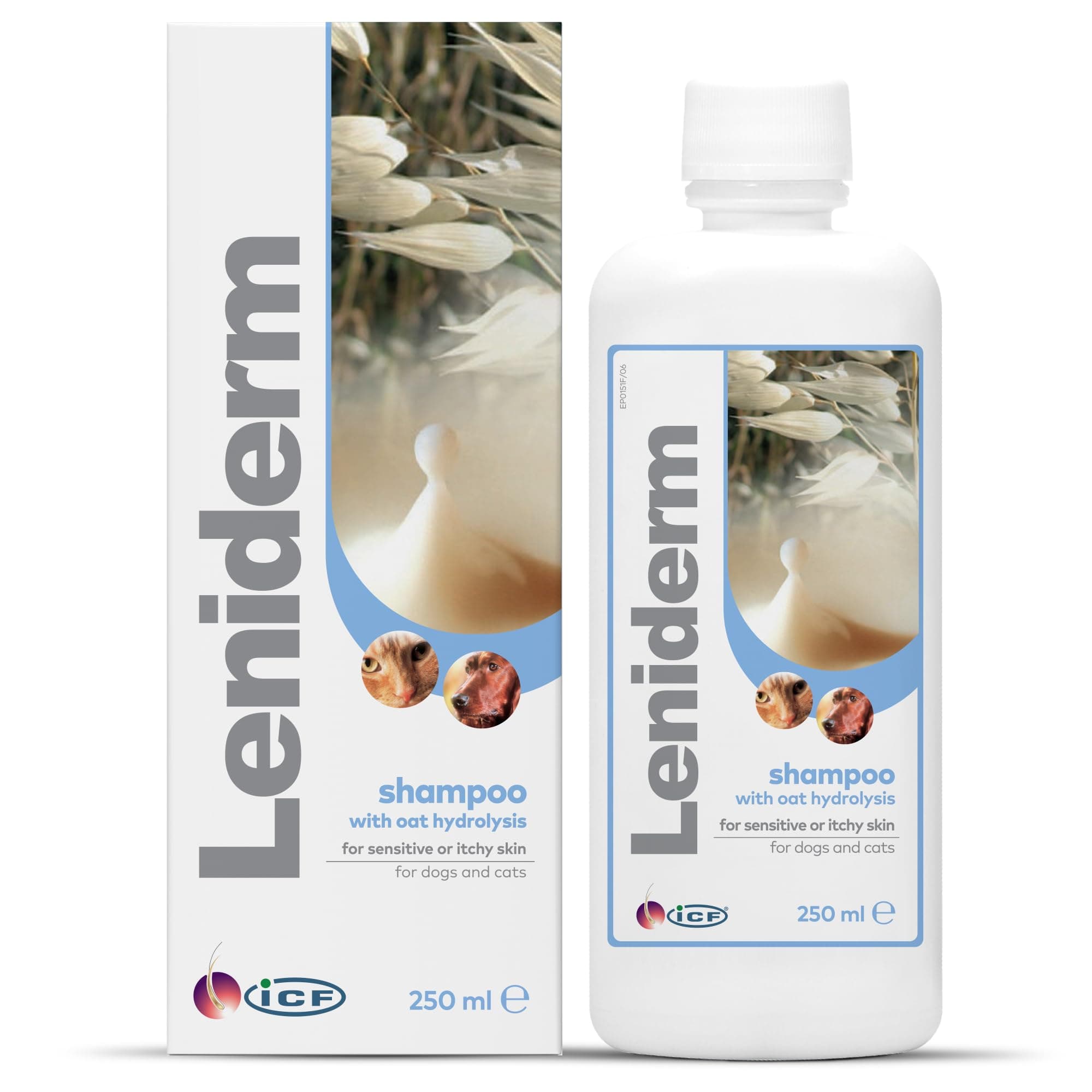 Leniderm Dog Shampoo for Itchy Skin Relief | Cat & Dog Shampoo and Conditioner for Pets with Sensitive Skin | 250 ml