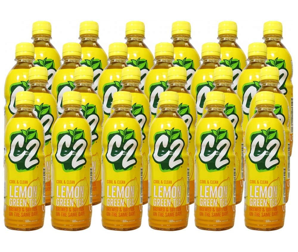 C2 Cool & Clean Green Tea 16.9 fl oz x 24 Bottles (Lemon Flavor)