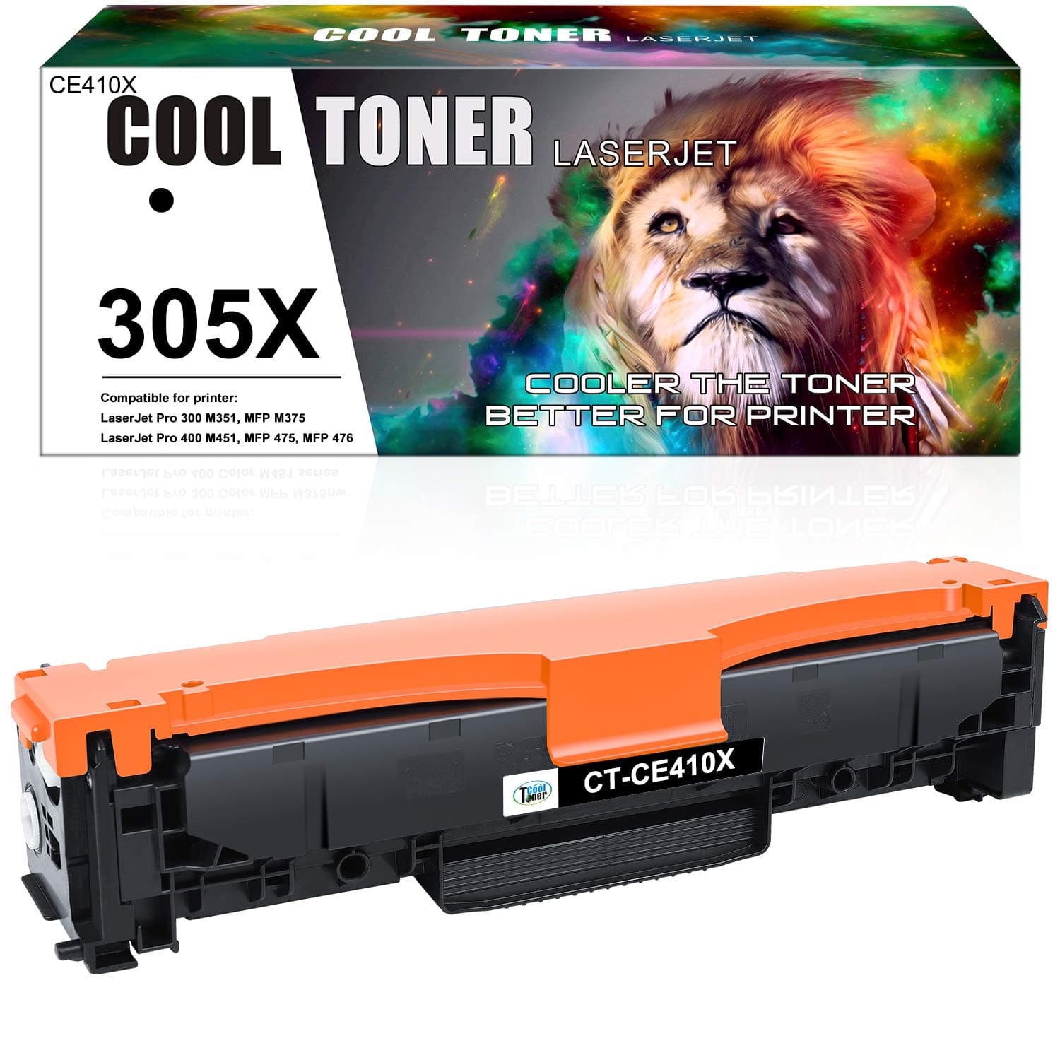 Cool Toner Compatible Toner Cartridge Replacement for HP 305A 305X CE410X CE410A Pro 400 M451dn M451nw M475dn M451dw m475dw 300 Color M351a M375nw Printer Ink (Black, 1 Pack)