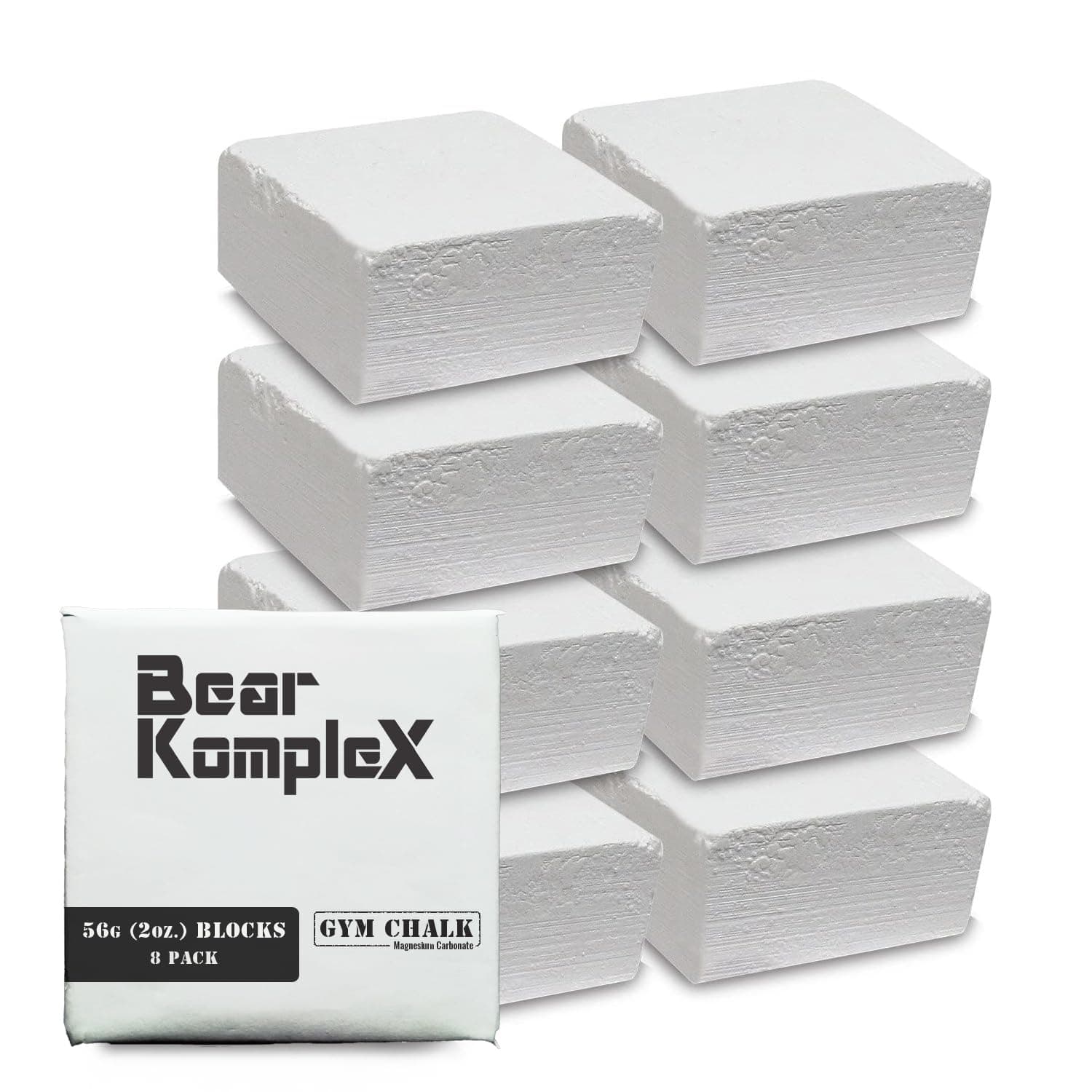 Superior Gym Chalk Blocks - 8pk of 56 gr Blocks - Keeps Hands Dry - Train Harder for Longer - Prevent Blisters & Slippage - Chalk for Weightlifting, X Training, Rock Climbing, Gymnastics