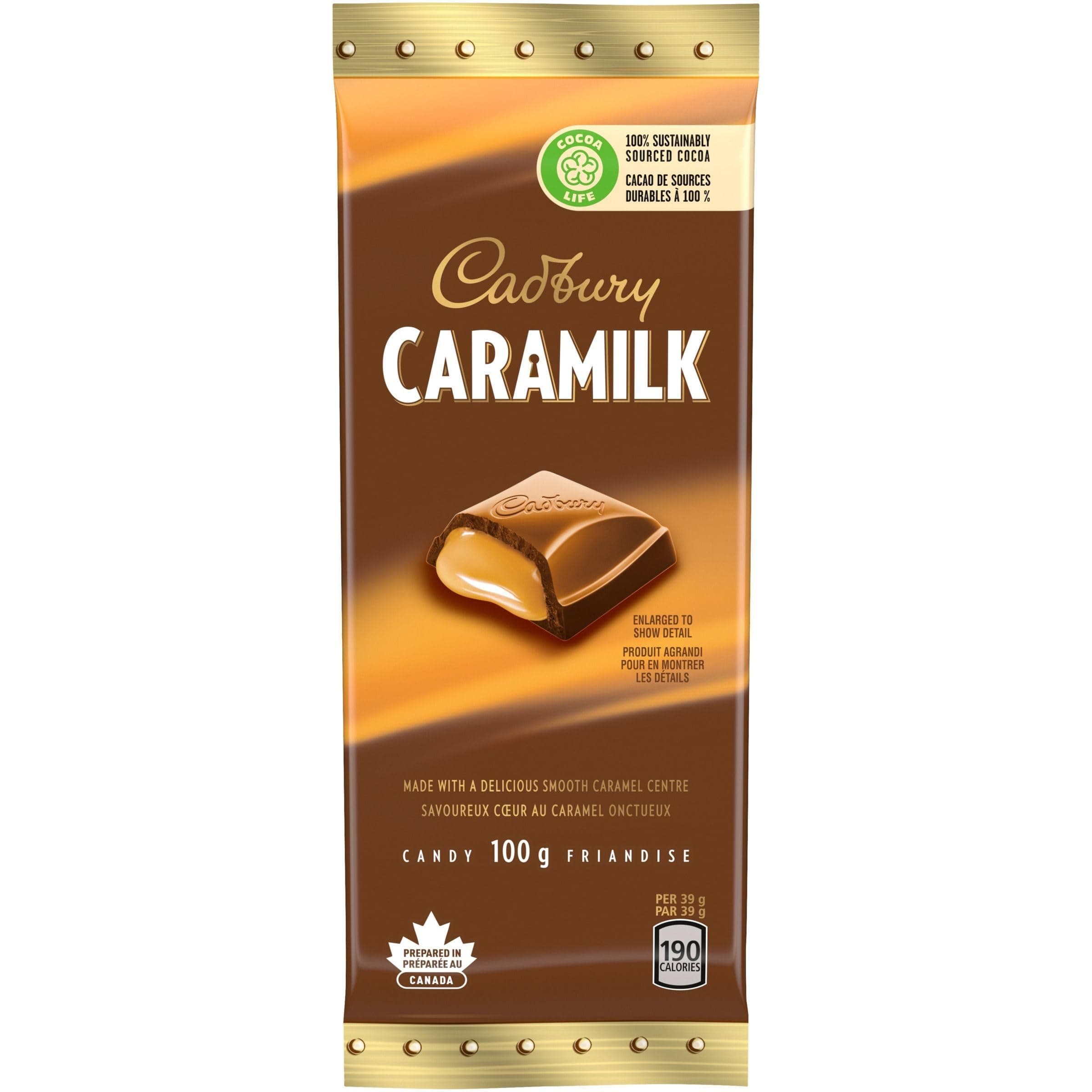 Cadbury Caramilk Chocolate, Large 100g 3.52 ounce Bar