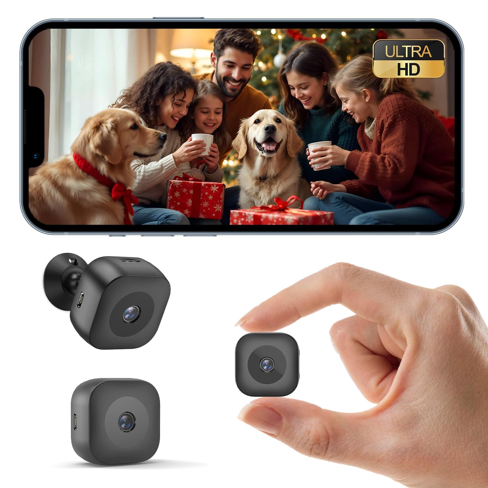 Zongbi Hidden Camera,Mini WiFi Wireless Surveillance Camera with SD & Cloud Storage Night Vision App Live View Motion Detection Smallest Smart Camera for Home Monitoring