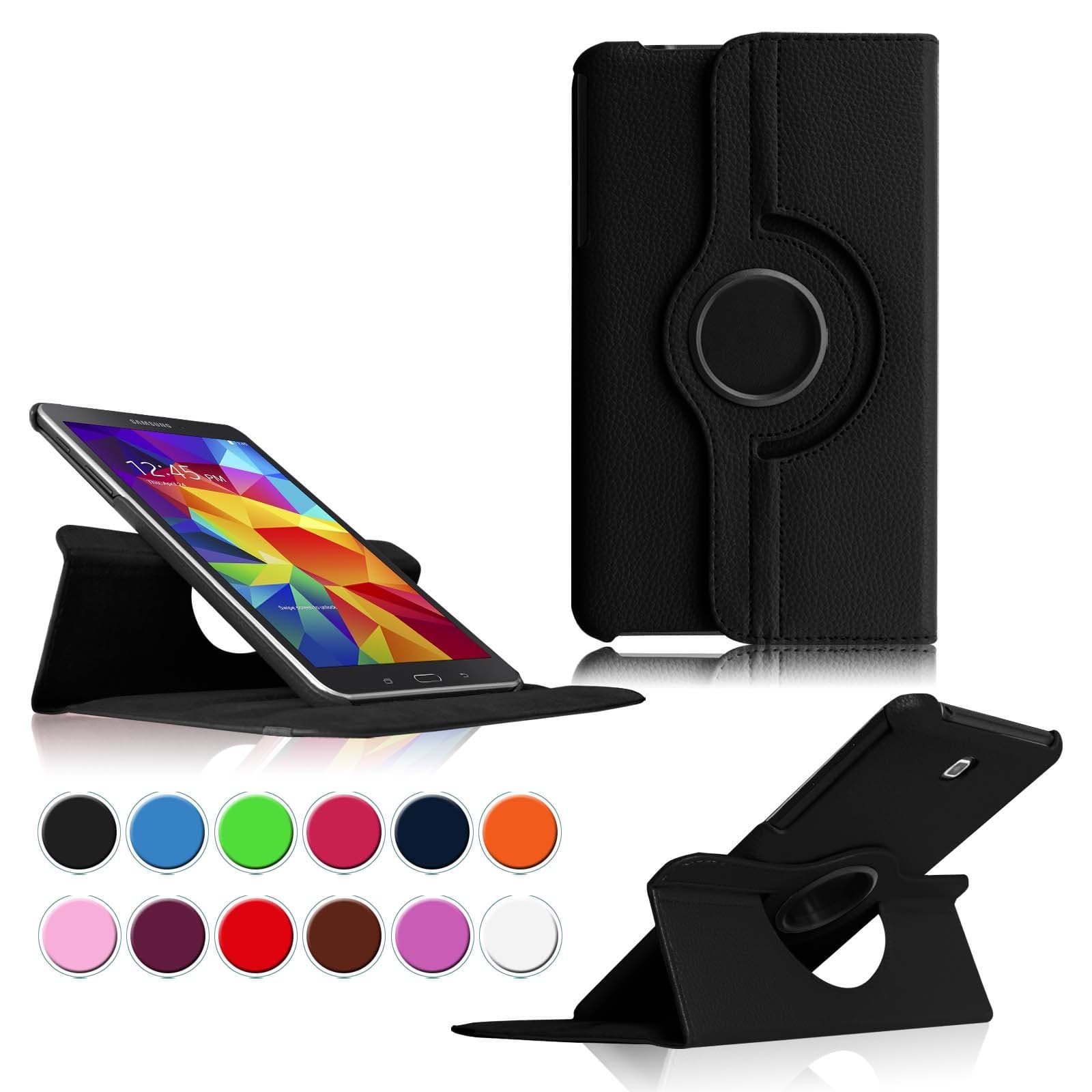 Intellishop Online (BLACK) 360 Rotating Leather Stand Case Magnetic Wake/Sleep Cover for Samsung Galaxy Tab 4 8.0 SM-T330NU 8-Inch Tablet