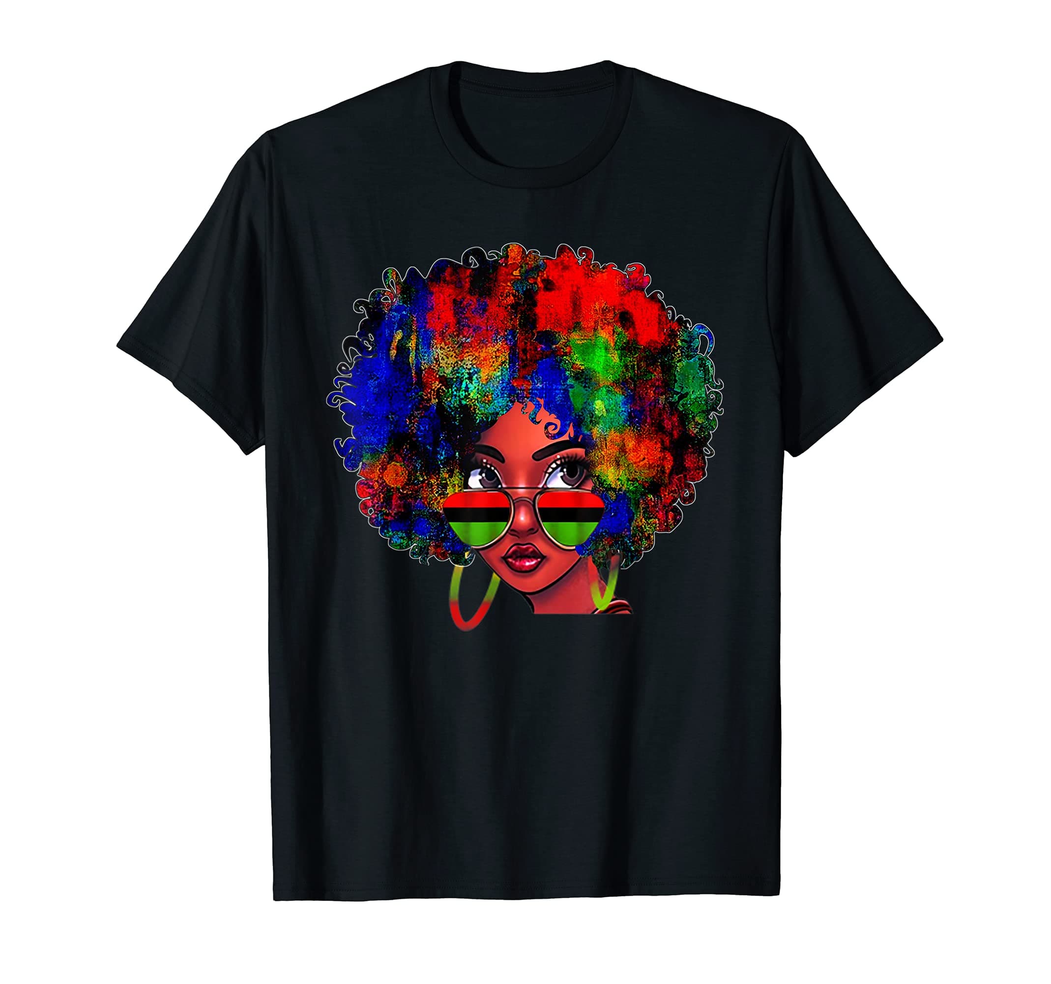 Black Queen Afro Beauty Melanin Black History Pride Art T-Shirt