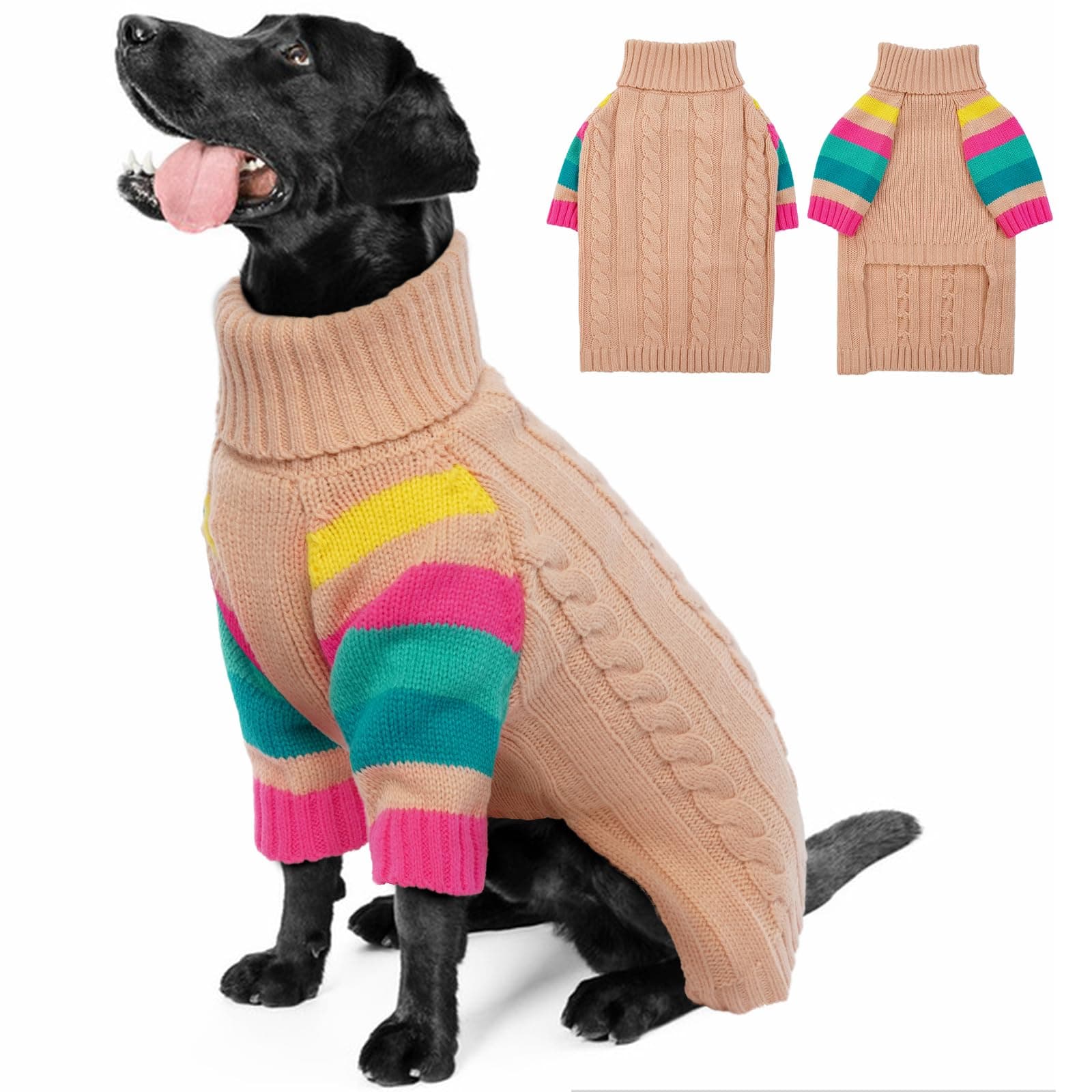 Dog Jumper, Large Dog Jumpers for Dogs Girls Boys, Turtleneck Pullover Winter Dog Vest, Christmas Dog Outfits, Pet Sweatshirt Apparel Knitwear, Golden Retriever, Labrador, Rottweiler XXXLGlobal Recycled StandardGlobal Recycled StandardGlobal Recycled Standard