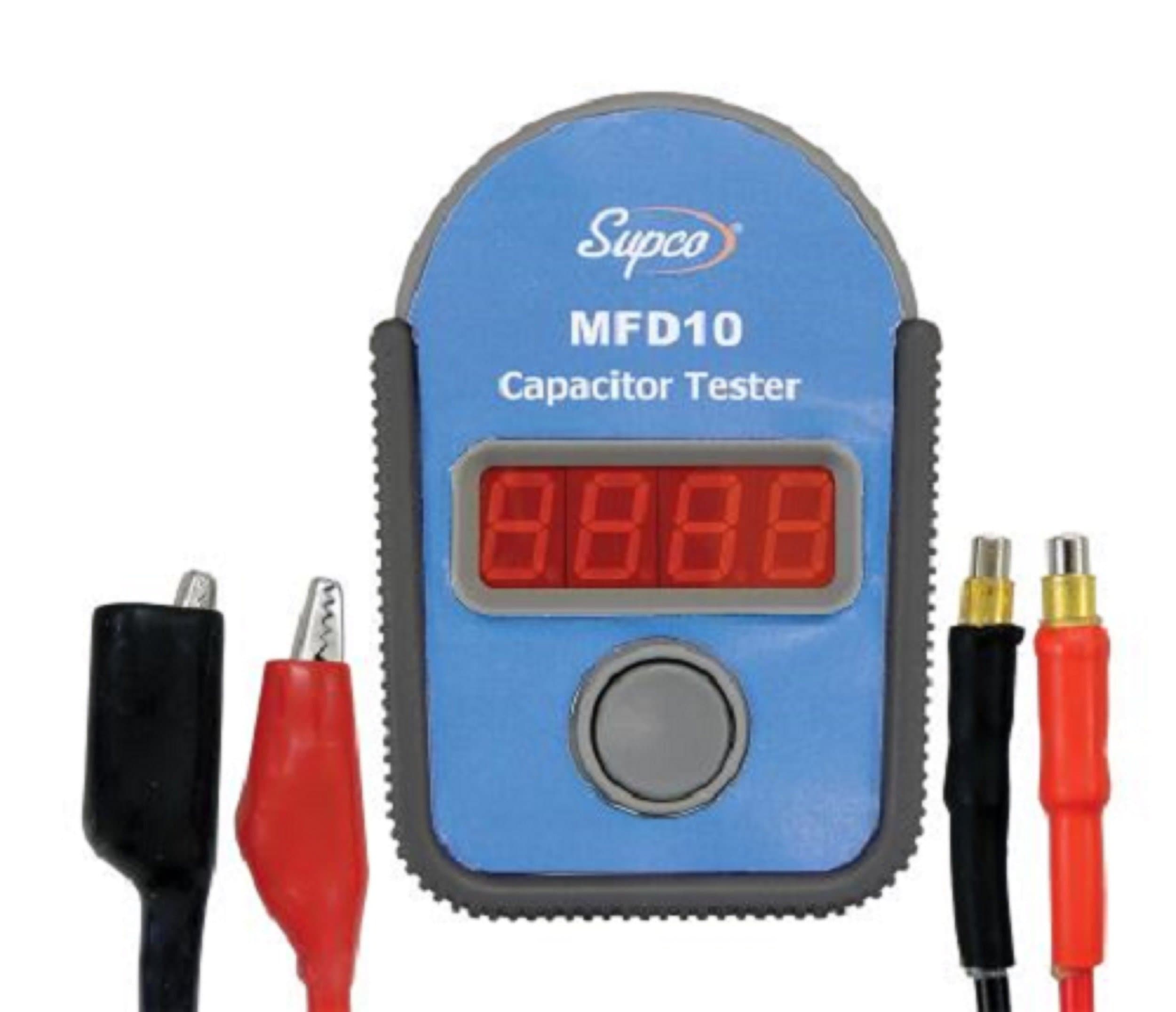 Supco MFD10 Digital Capacitor Tester with LED Display, 0.01 to 10000mF Range, /- 5 Accuracy