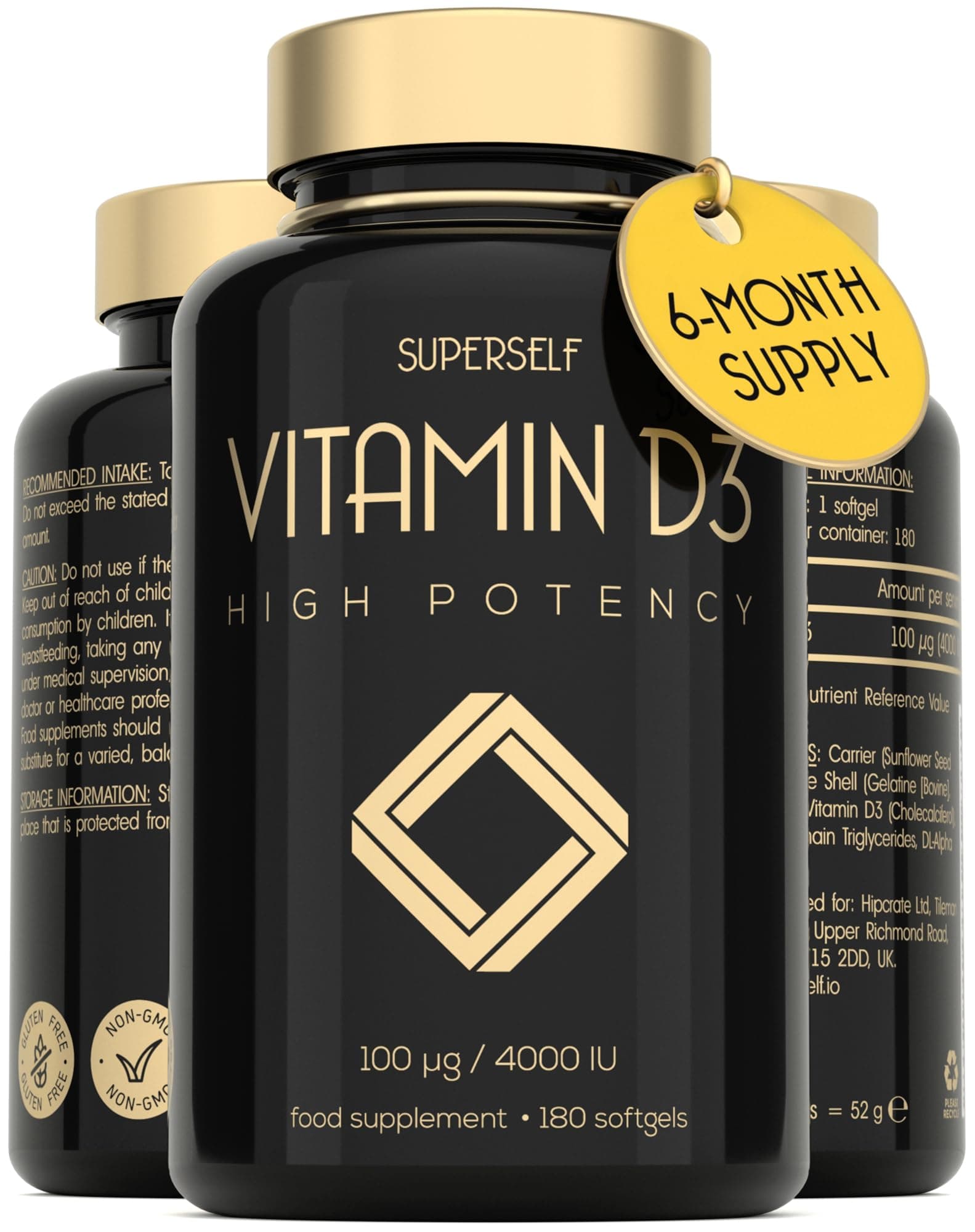 Vitamin D3 K2 Capsules - High Strength Vitamin D Tablets - 4000 IU VIT D & 100mcg VIT K MK7- UK Made Vegetarian D3 and K2 Vitamins Supplement for Strong Bones, Teeth, Immune System - 120 Capsules