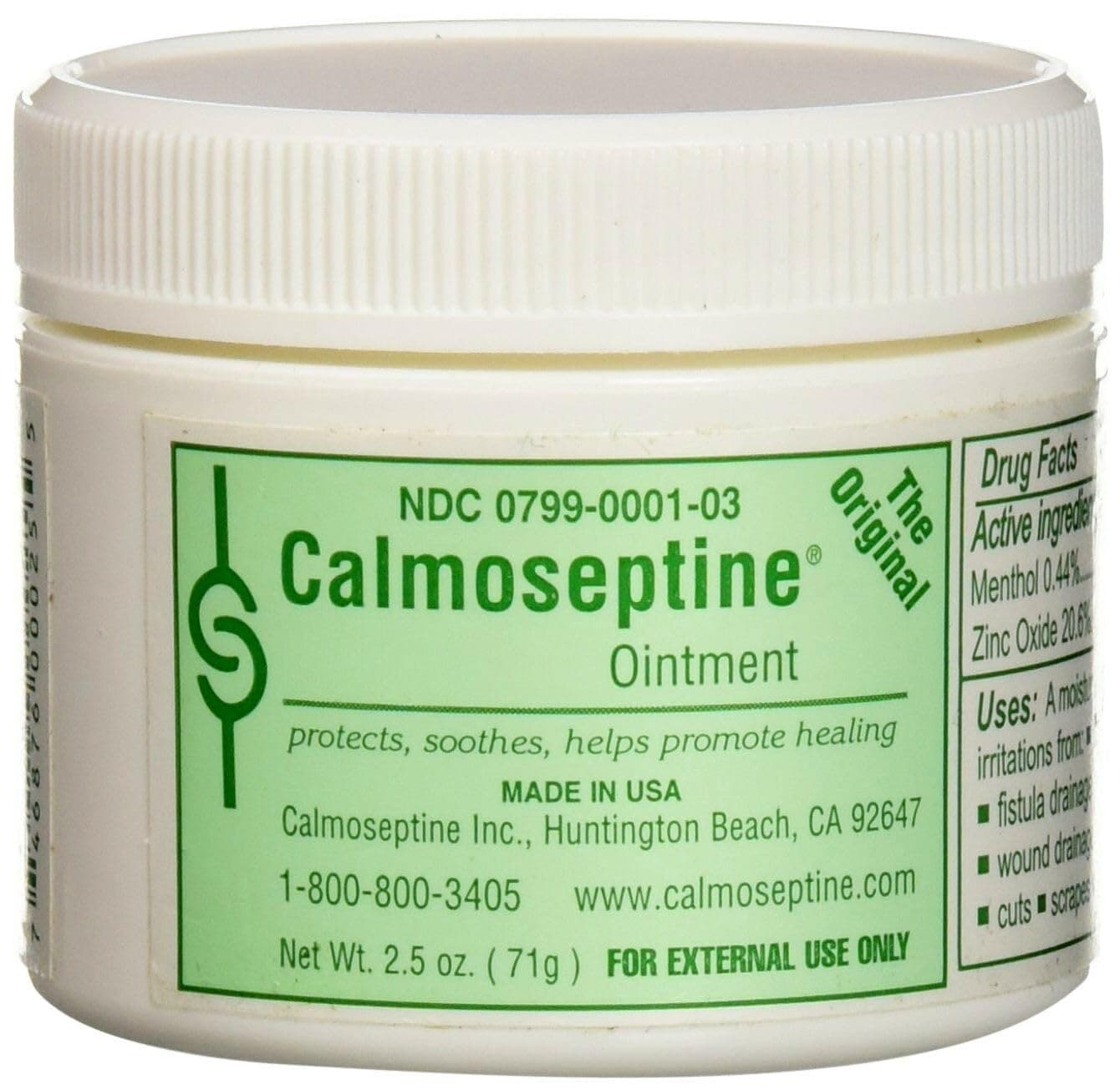 Calmoseptine Ointment 2.5oz Jar Protects and Helps Heal Skin Irritations, 1/Each