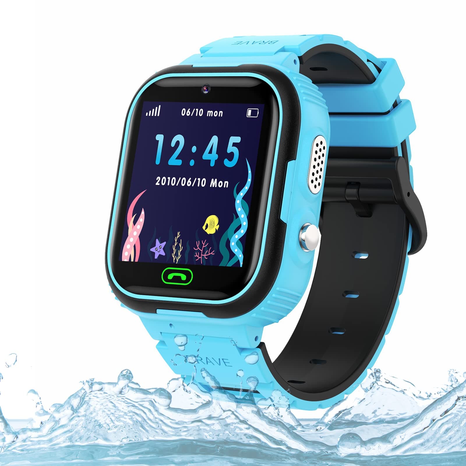 Smooce Kids Smartwatch Phone,Waterproof Kids Smart watch with LBS Tracker SOS Voice Chat Flashlight and Camera Game for 3-12 Years Old Kids Birthday