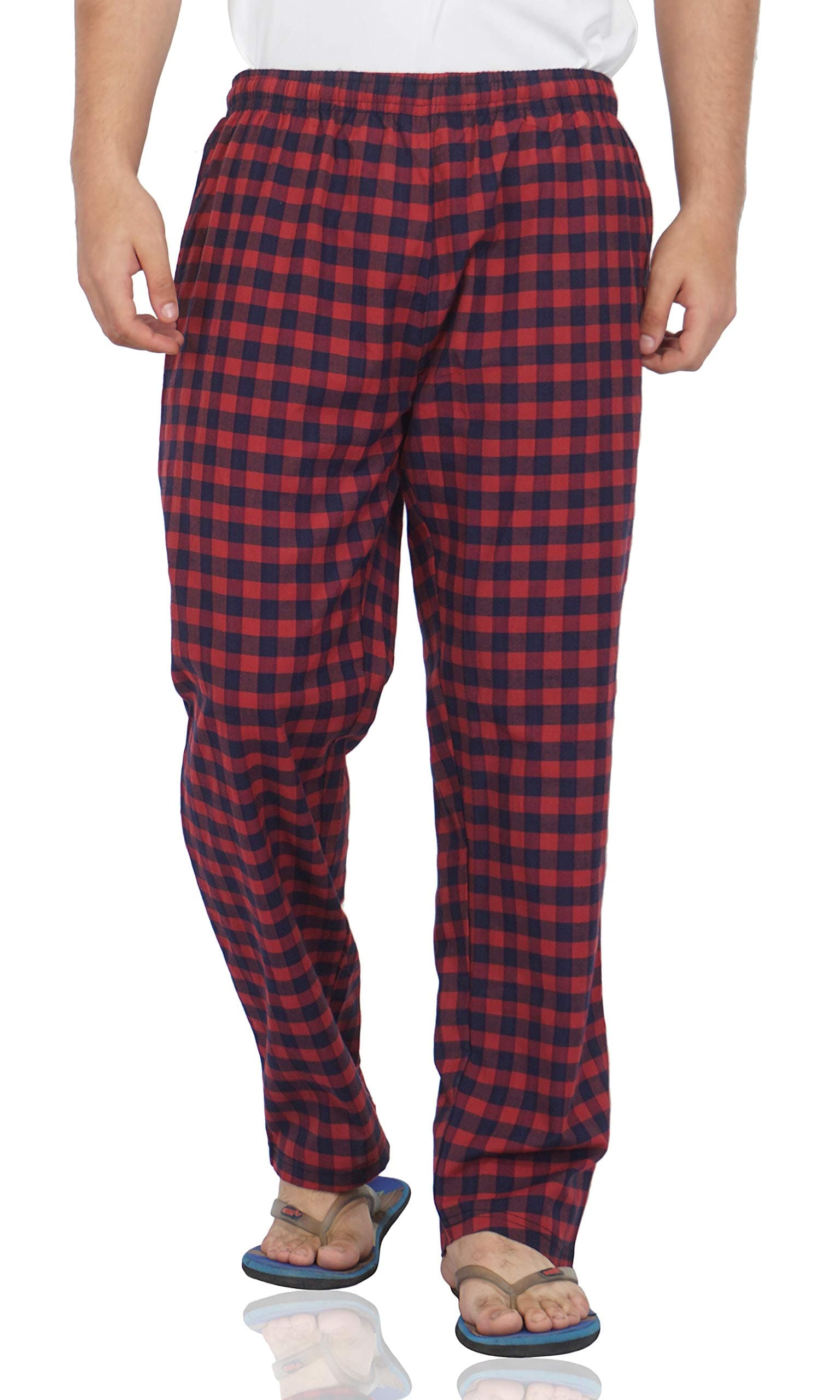 Combo Of Mens Pyjama Night Wear, Cotton, Red Navy and Blue Yellow Check Night Pants For Men's Leisure Wear