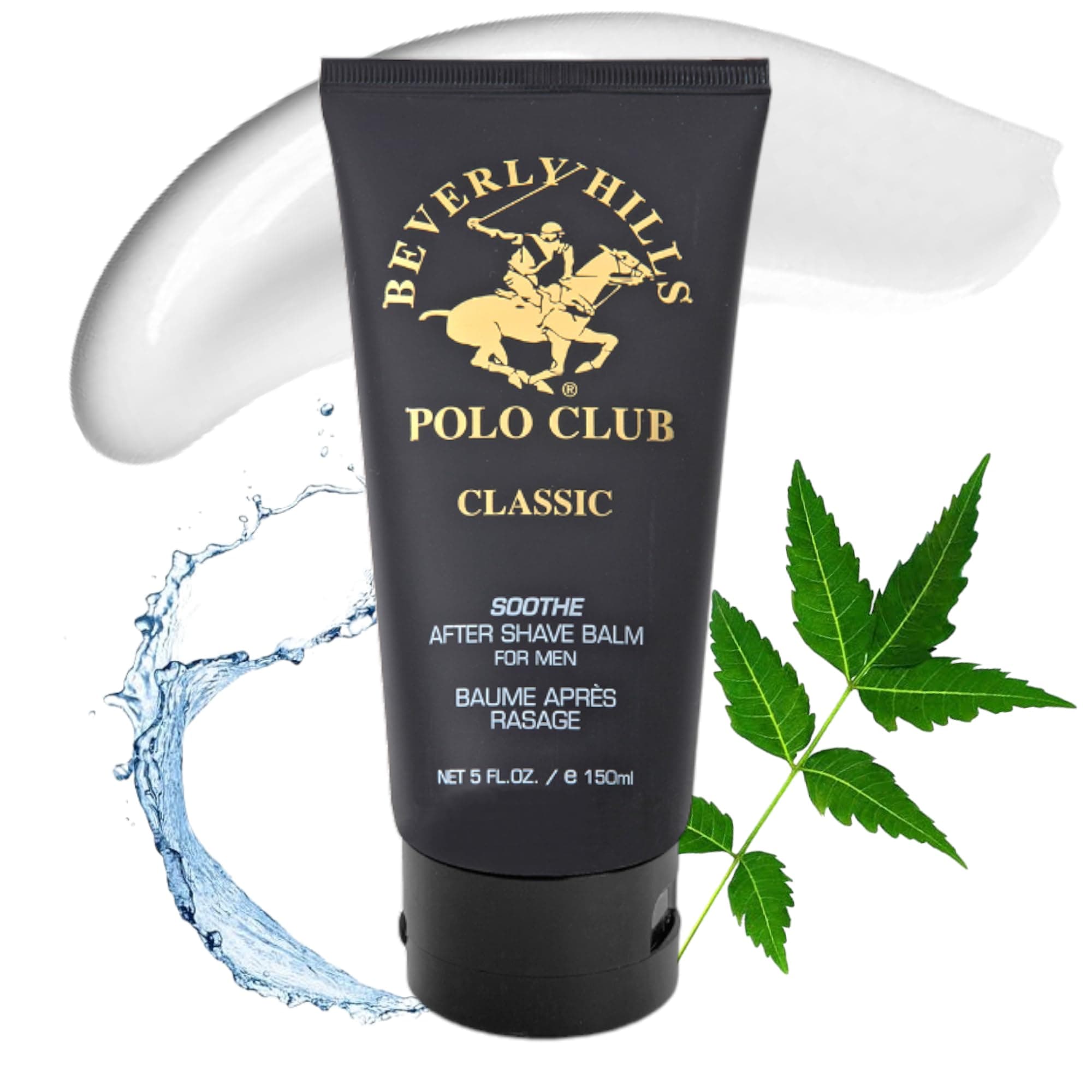 Beverly Hills Polo Club Classic Soothing After Shave for Men | Authentic Musk & Woody Scent | Calms & Refreshes Skin, Long-Lasting | 5oz Travel Size