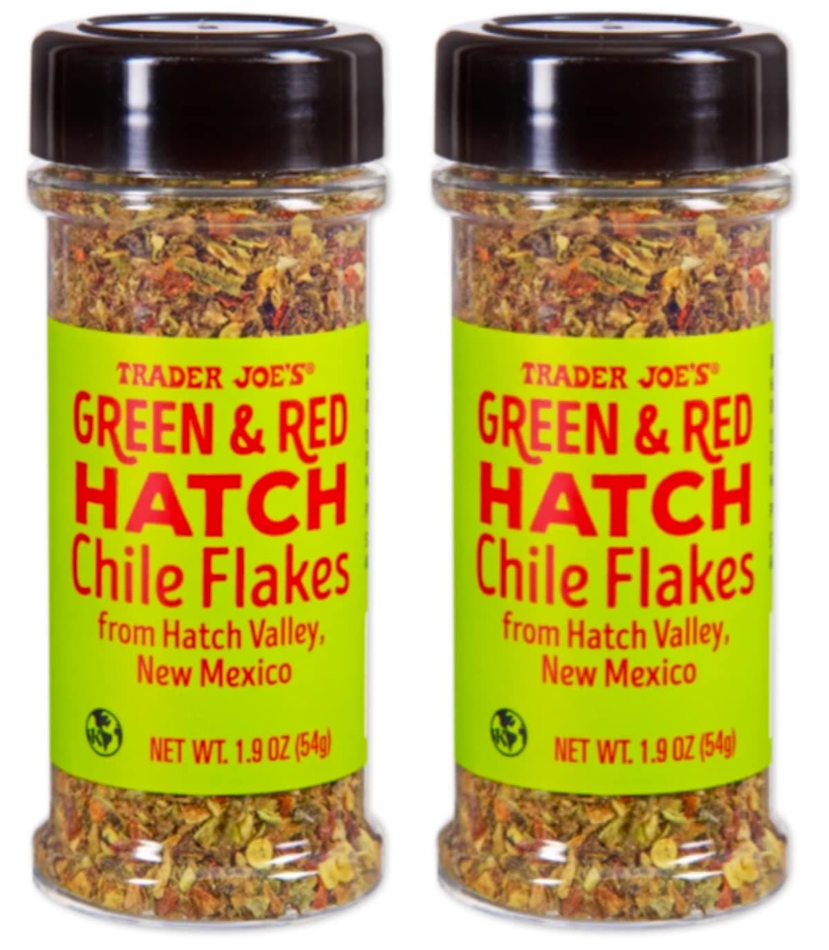 Trader Joe’s Green & Red HATCH Chile Flakes 1.9oz 54g (Two Bottles)