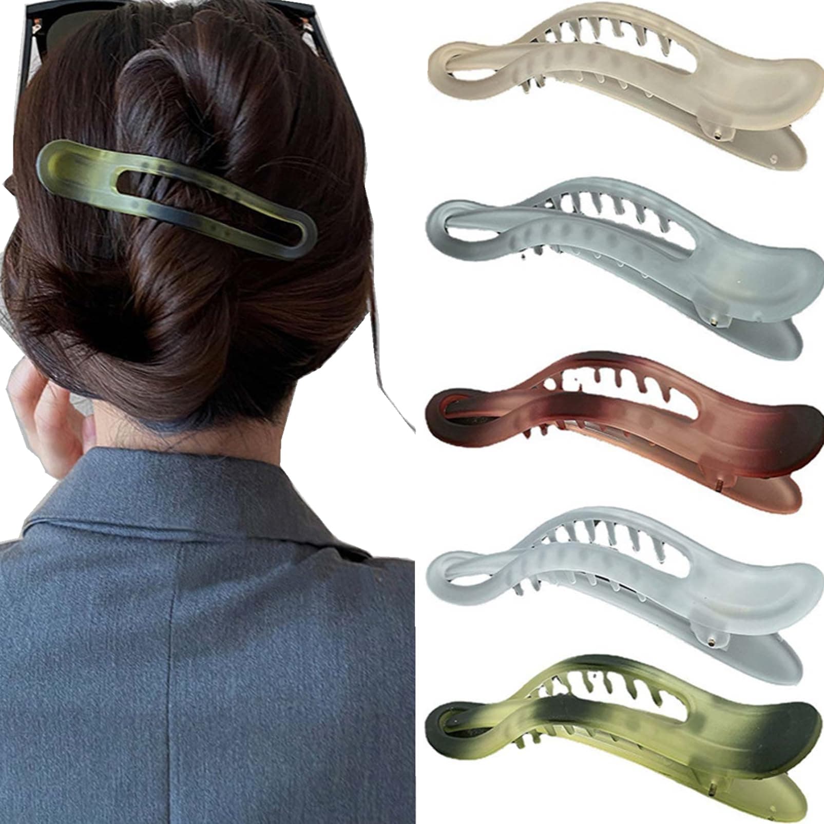 Large Hair Clips Women，Large Hair Claw Duckbill Hairpin, Hairdressing Clips Long Hair Accessories for Girls Hair Catch Barrette Hair Styling Accessories for Women Girls（5pcs）