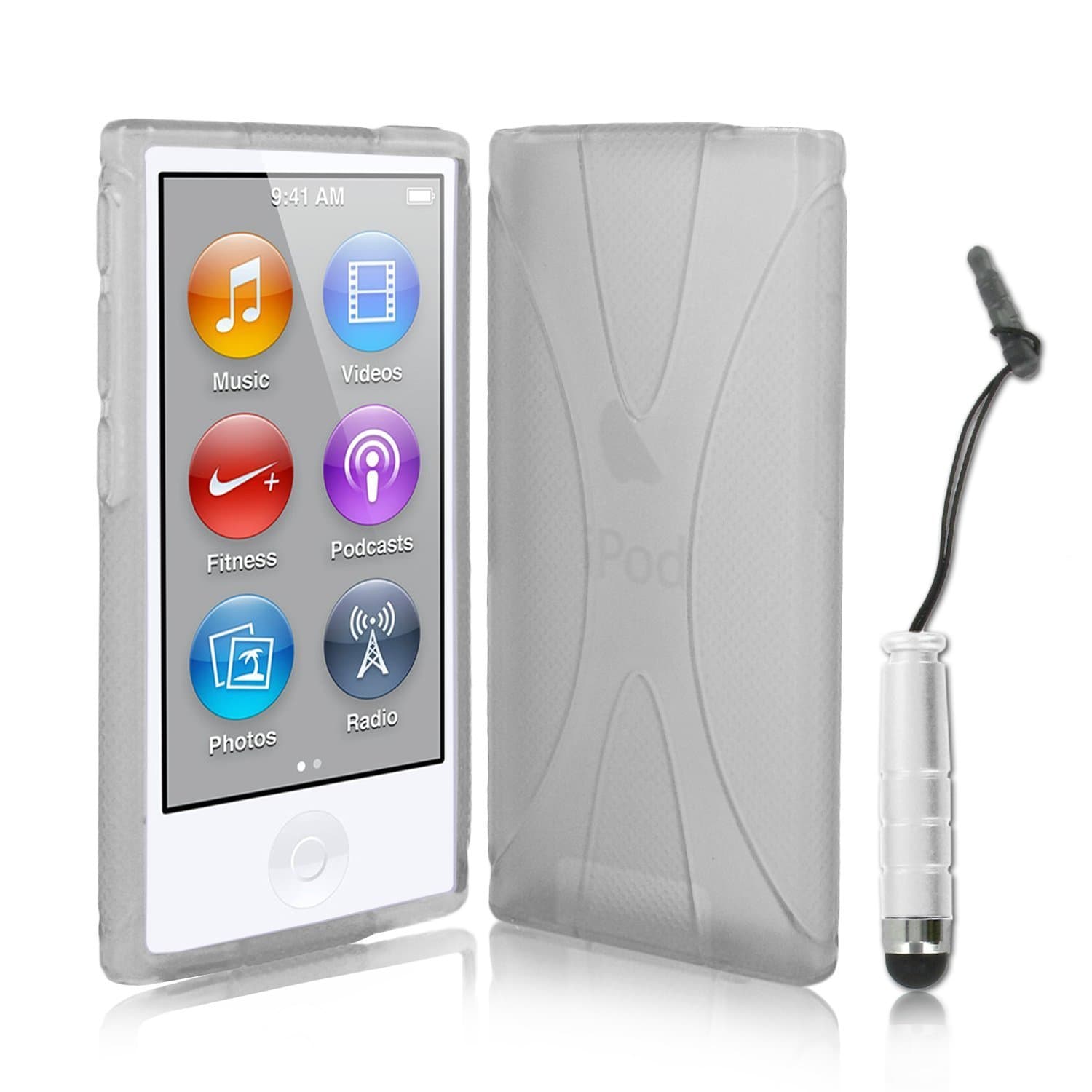 Kolay® iPod Nano 7G Clear Gel Silicone Case Cover + Screen Protector & Mini Stylus Pen for New Apple iPod Nano 7G 7th Gen Generation