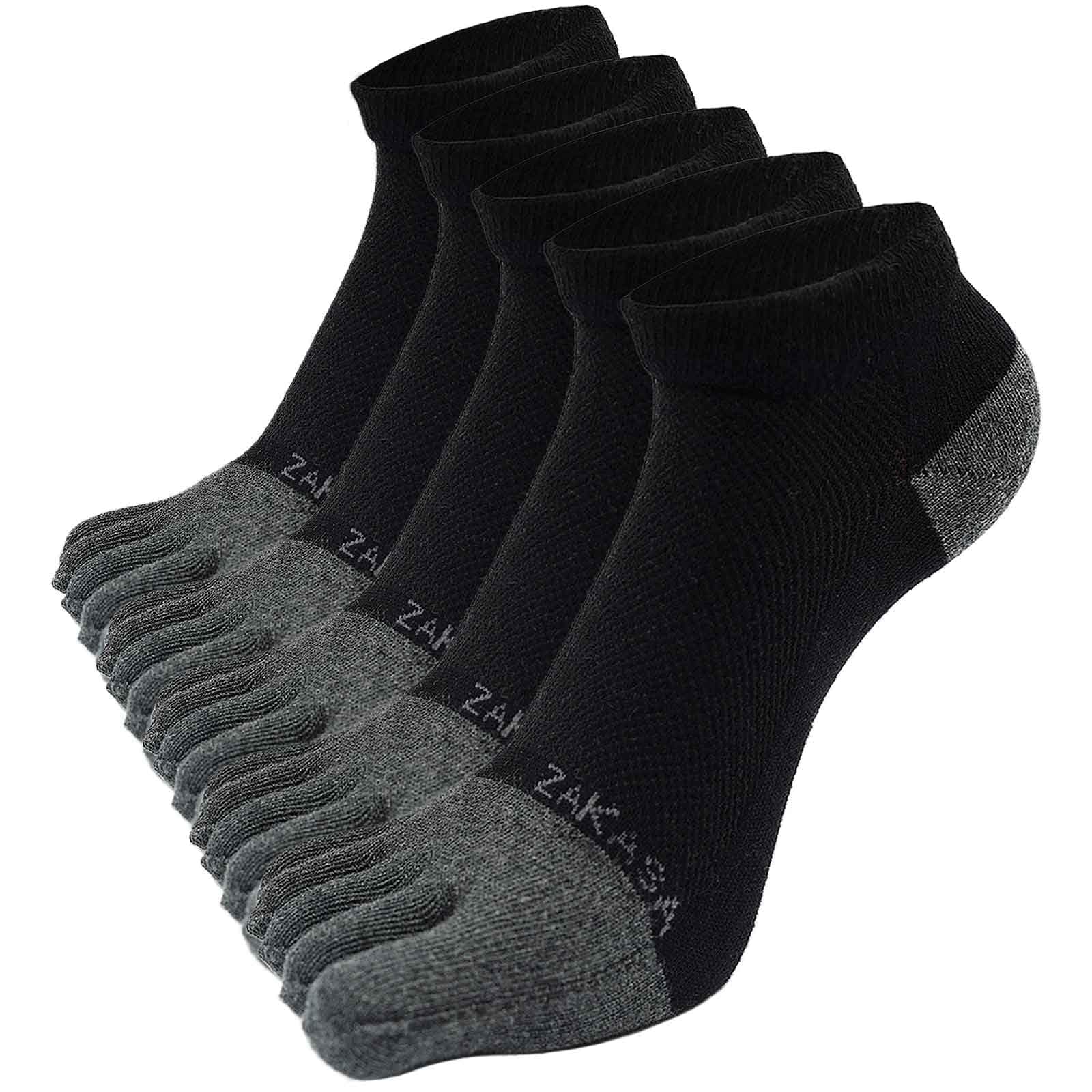 Sports Toe Socks for Men: Trainer Sock for Men Anti-Blister 5 Toe Running Ankle Sock Breathable Cotton Low Cut Athletic Socks 5 Pairs