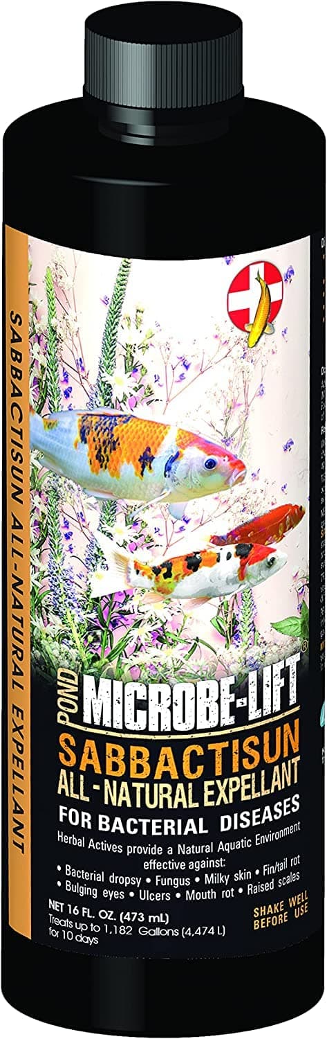 MICROBE-LIFT Sabbactisun Disease Treatment for Ponds and Outdoor Water Gardens, Disease Expellant for Pond Fish, 16 Fl Oz