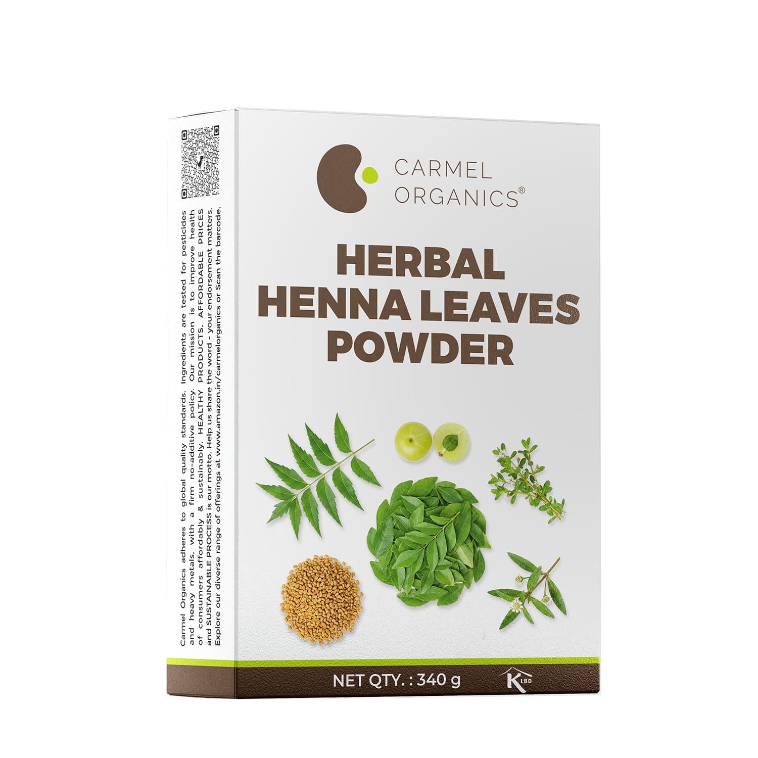 Herbal Henna Powder 340 Gram (Blend of Henna, Amla, Bhringraj, Bacopa, Fenugreek,Neem) for Hair Color | No Added Color & Preservatives | Marudhani Podi/Mardhani Podi/Mehandi