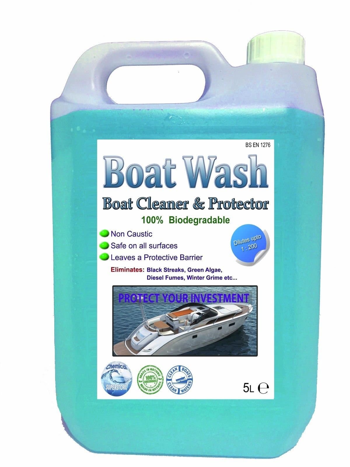 Boat Wash Cleaner & Protector - Multi Surface - Non Caustic 200:1-5L FREE PUMP