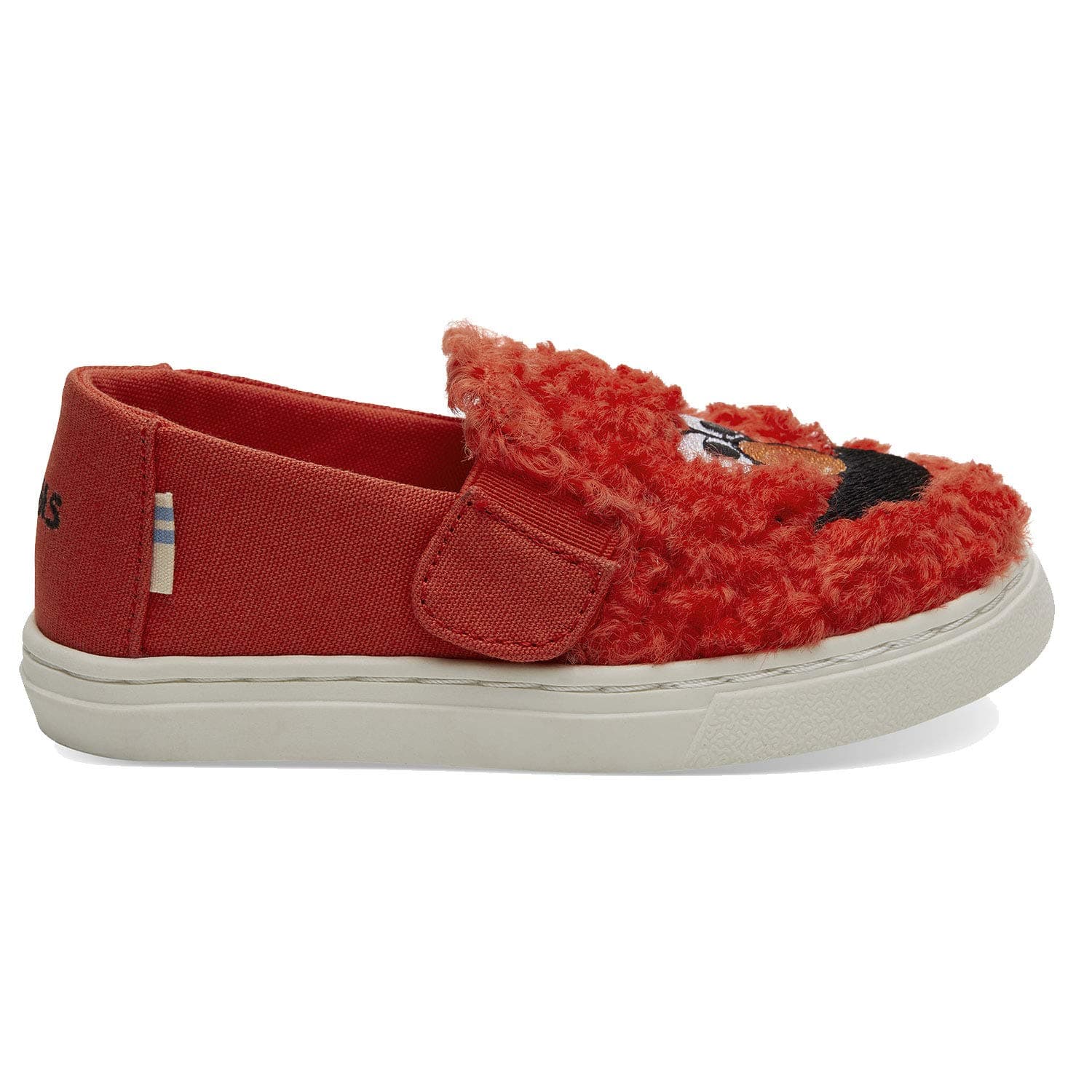TOMS Sesame Street X Elmo Face Faux Shearling Tiny Luca Slip-Ons 10013649