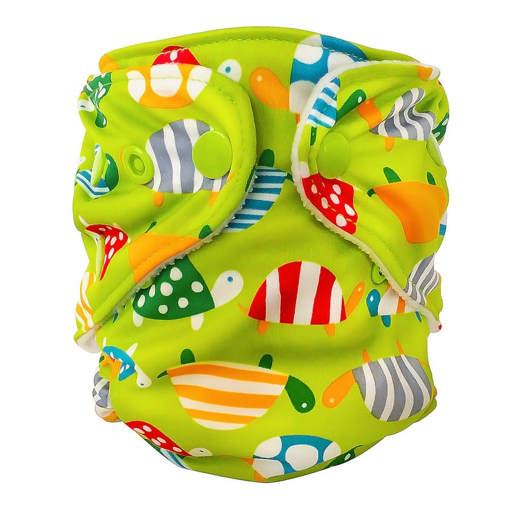 FuzziBunz Adjustable First Year Pocket Diaper - Turtle Time - Small - Snap