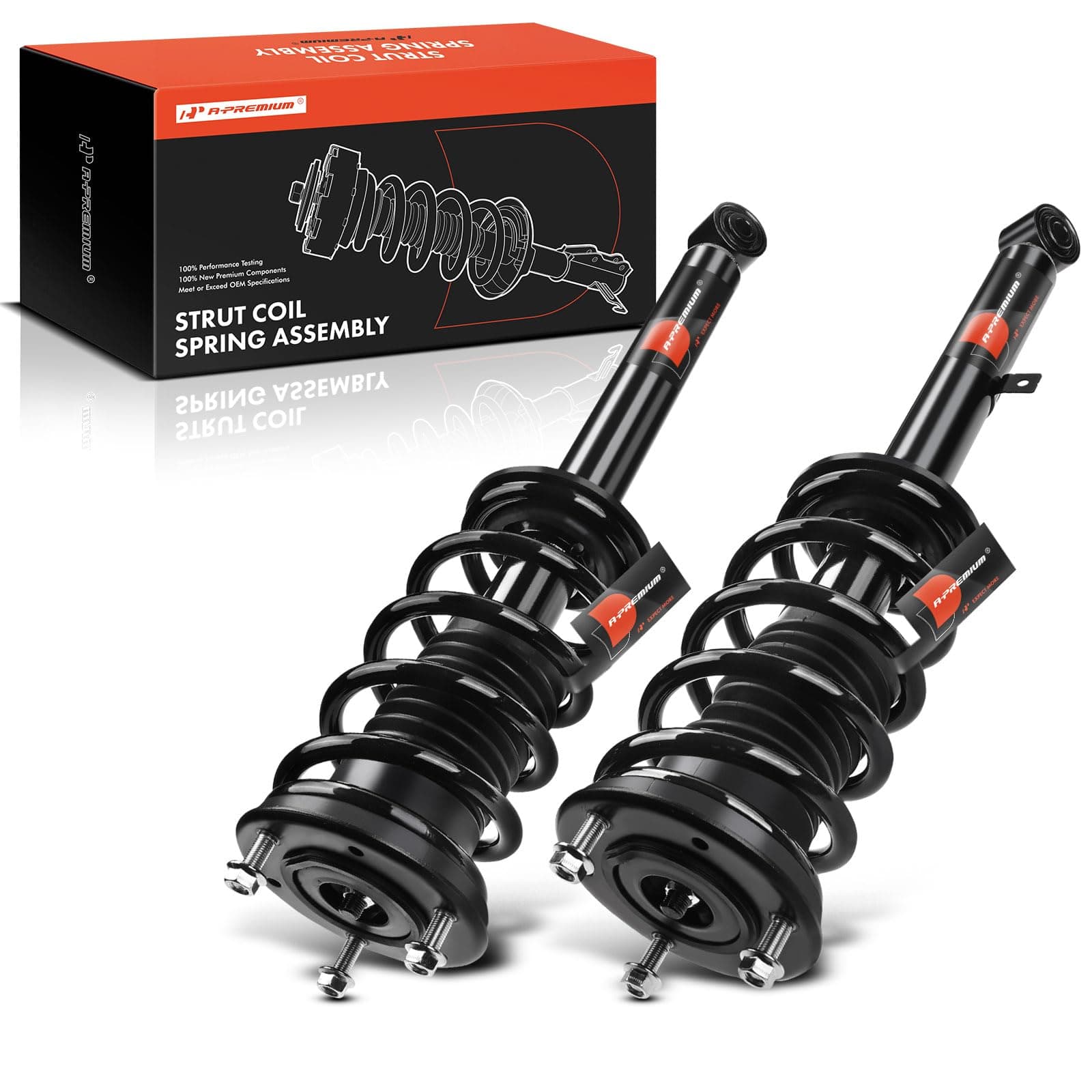 A-Premium Front Complete Struts Compatible with Lexus [RWD] IS250 IS350 2006-2013 - 2x Replacement Suspension Shock Absorber with Coil Spring Assembly