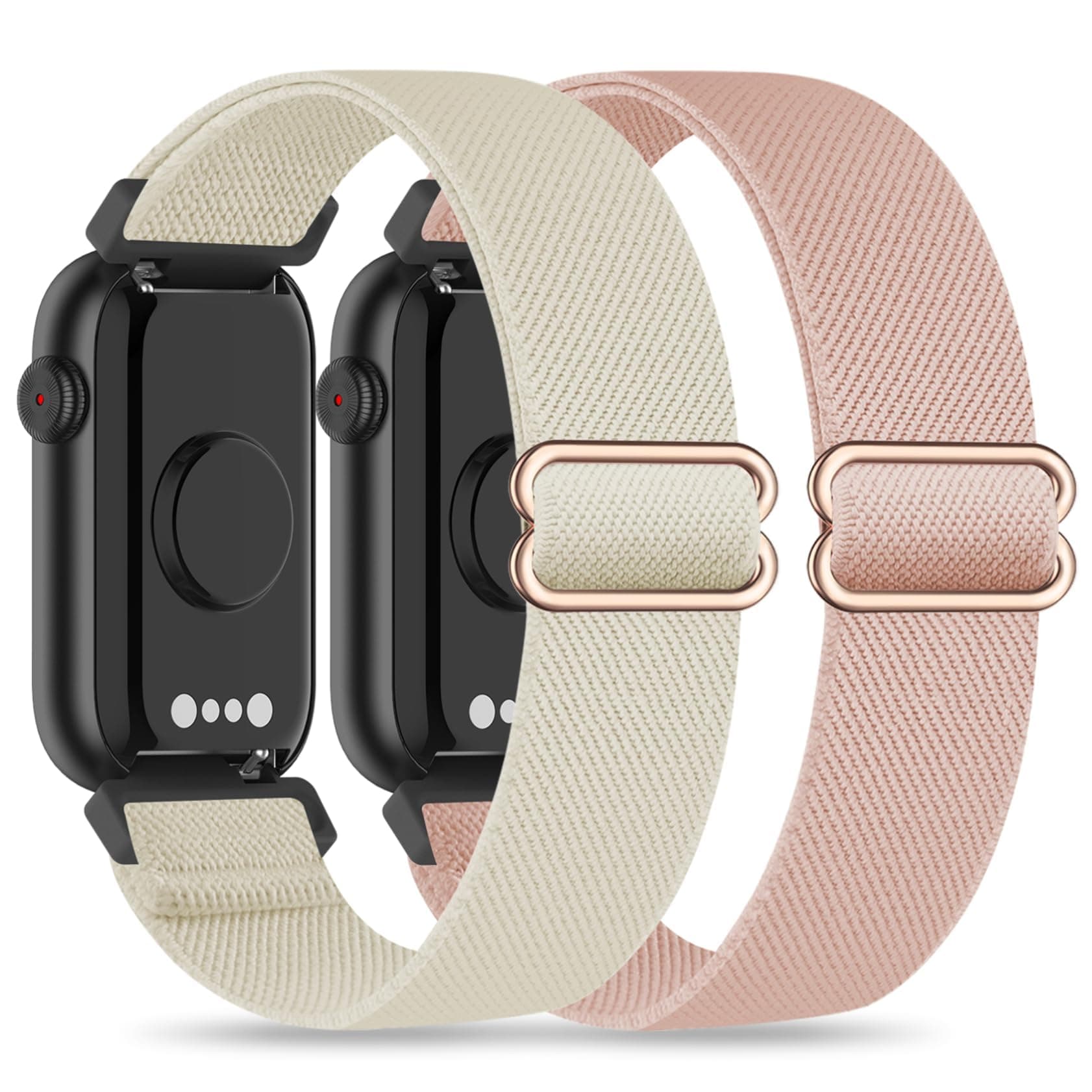 2 Pack Stretchy 16mm Nylon Bands Compatible with FITVII HM08/MorePro HM08/Amzhero-Runfit D26/KALINCO Slim Fitness Tracker