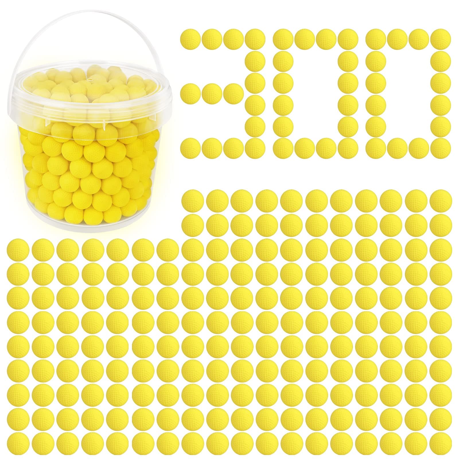Yellow Refill Balls Ammo Compatible with Nerf Rival Gun, TiopLior Foam Bullet Ball Replacement Refill Pack Fit for Nerf Rival(HIR, High-Impact Rounds