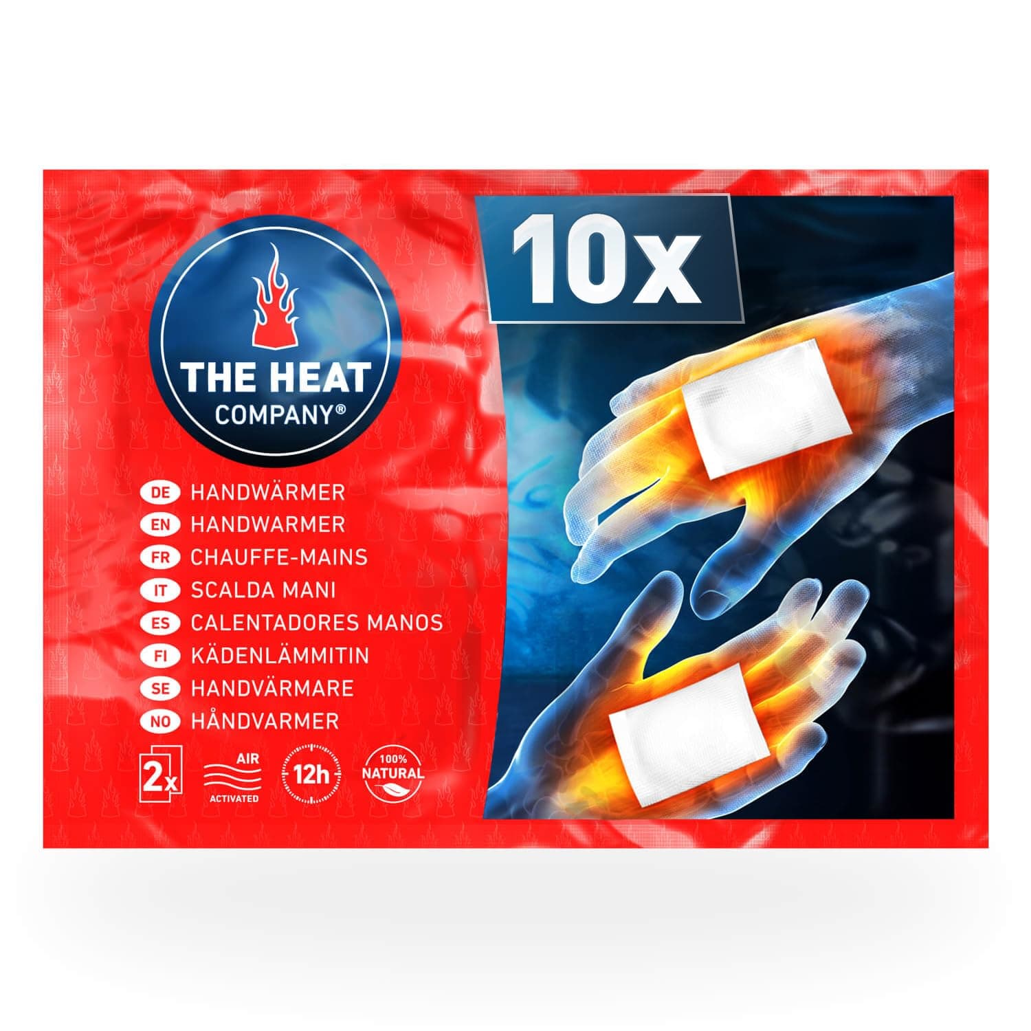 THE HEAT COMPANY Handwarmers - 10, 20 or 40 Pairs - EXTRA WARM - Hand Heat Pads - 12 Hours Warm Hands - Instant Heat - Air Activated - Purely Natural
