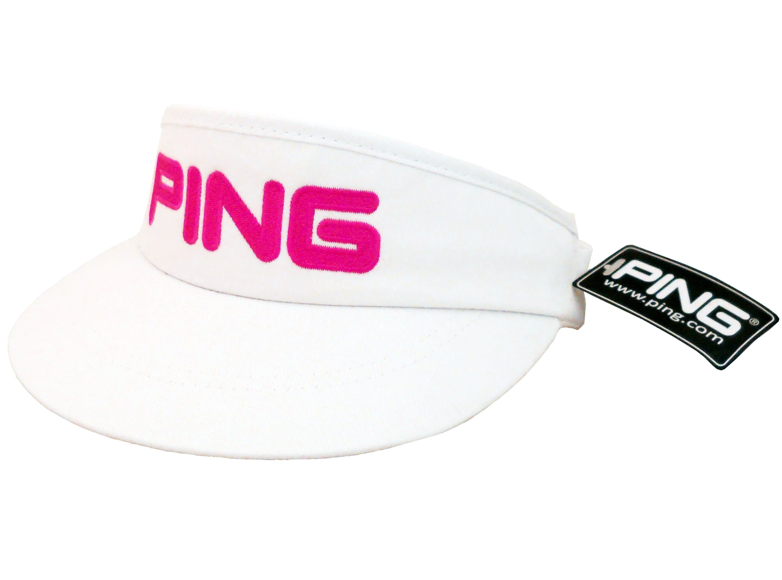 New 2013 RARE Ping Bubba Watson Adjustable Golf Visor Hat OSFA White/Pink