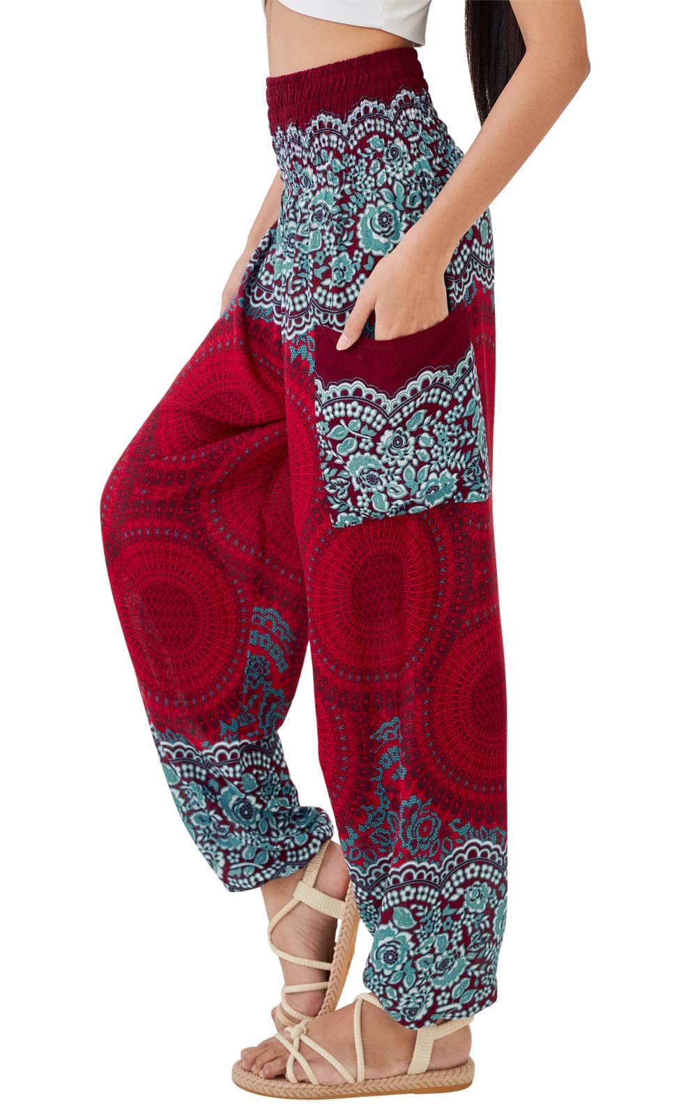 Joob Joob Boho Pants for Women - Hippie Harem Pants Women - Womens Yoga Pants – Comfy Bohemian Flowy Hippie Clothes