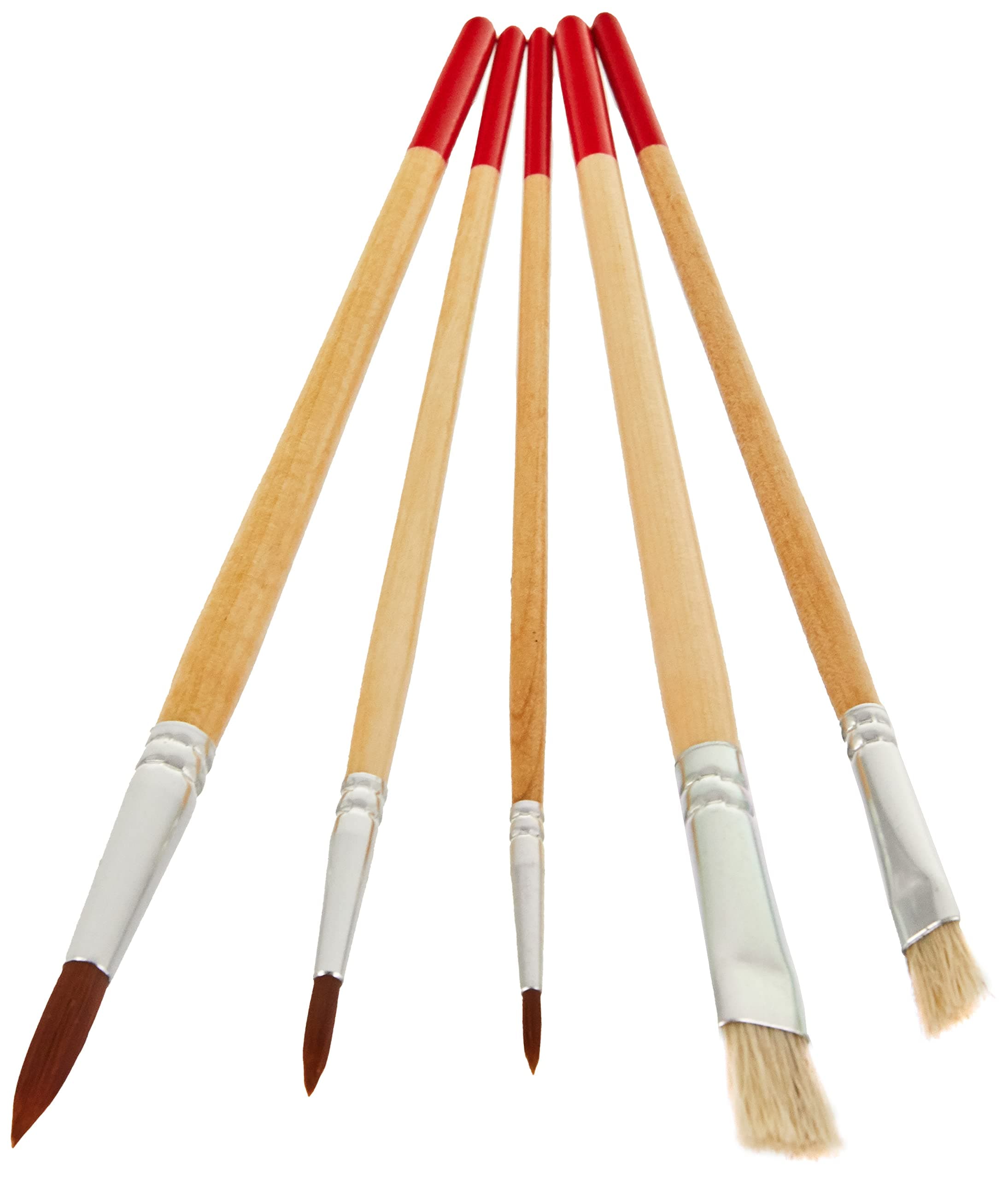 Rayher Brushes Assorted, tab-Bag 5pc, miscellaneous, Wood, 2.95 x 0.6 x 0.1 cm