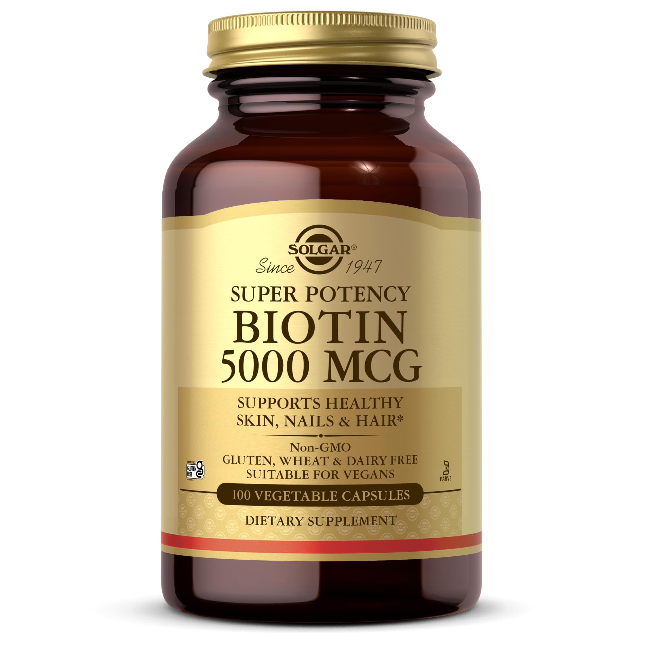 Biotin 5000 mcg, 100 Veg Caps - Promote Healthy Skin, Nails & Hair - Supports Energy Production, Protein, Carbohydrate & Fat Metabolism - Vitamin B - Non GMO, Vegan, Gluten Free - 100 Servings