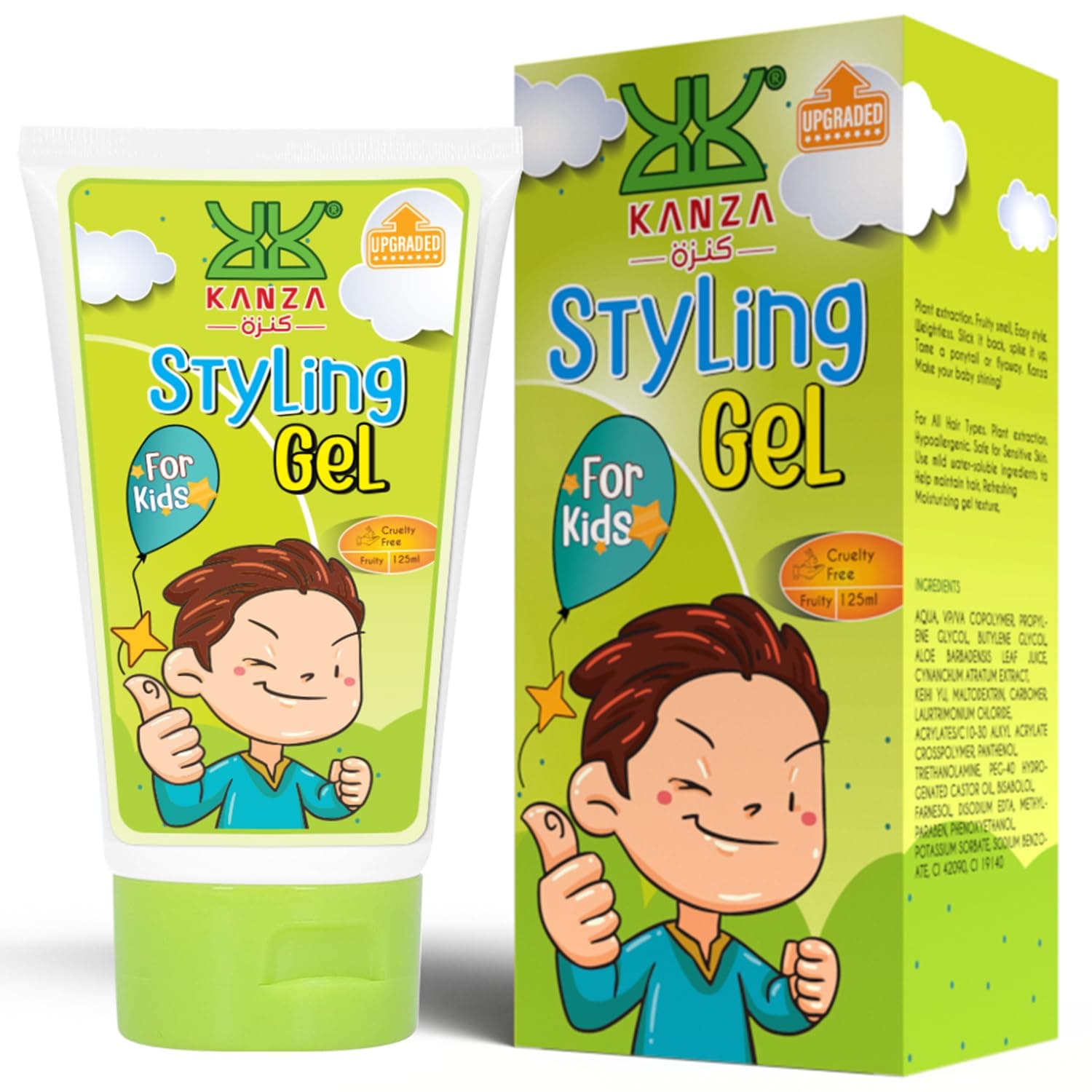 Hair Styling Gel for Kids 125ml | Plant Based Hair Styling Gel For Kids,Babies,Toddlers | Natural,Safe for Small Boys & Girls | With No Sulfates,Cruelty Free Gel | Suitable For All Hair Types
