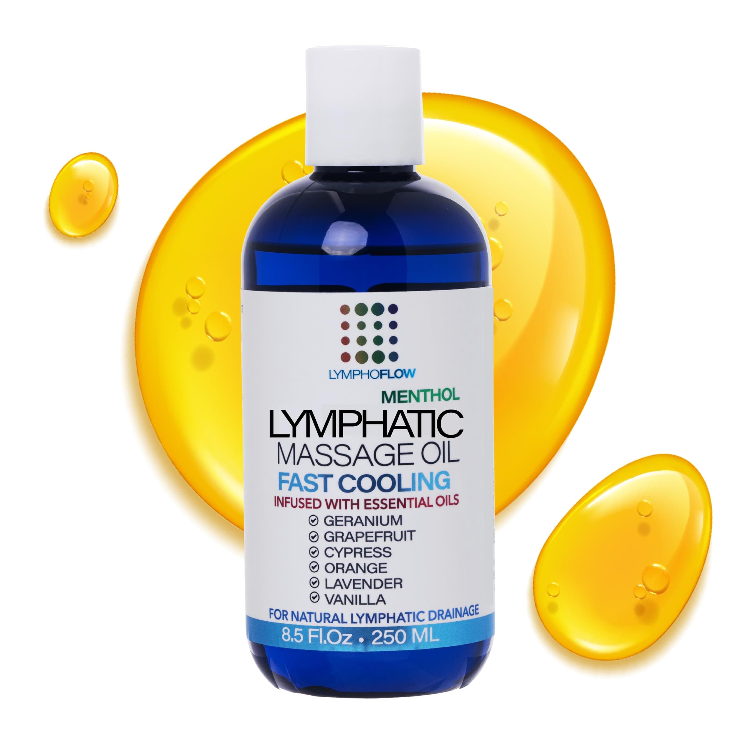 Bruizex Lymphatic Massage Oil with Cooling Menthol: Arnica & Coconut Oil for Post-Surgery Recovery, Lipedema, Lymphedema, Liposuction, BBL, Tummy Tuck - Arnica, Lavender - 8.5oz