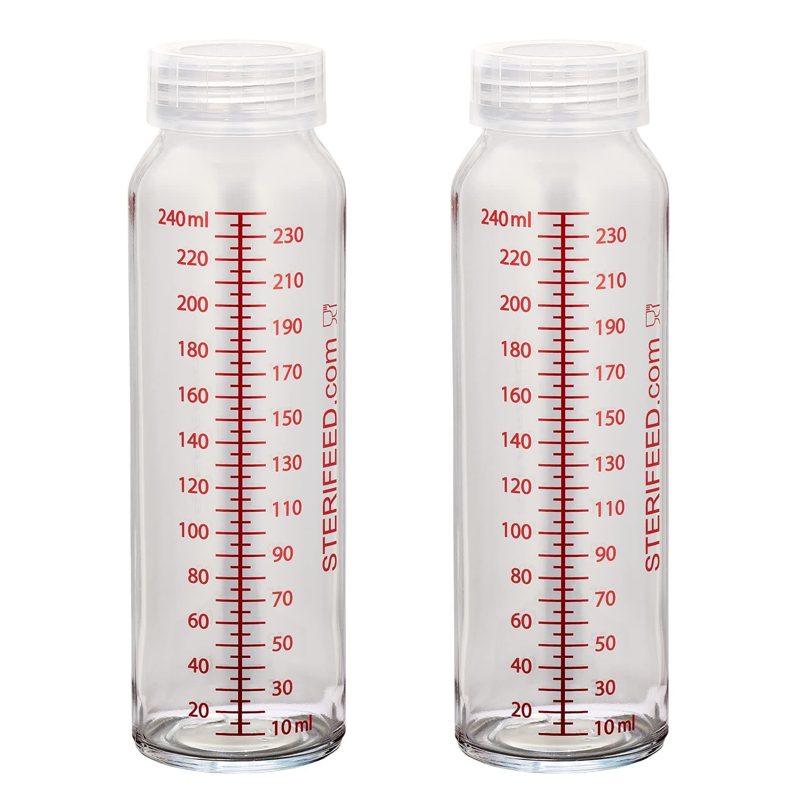 Sterifeed Glass Baby Bottle, 240ml, Reusable, Pack of 2