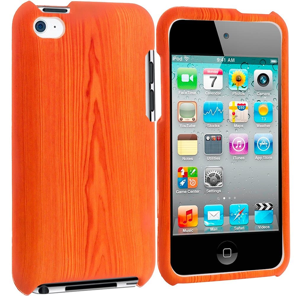 Accessory Planet(TM) Wood Grain Hard Snap-On Design Rubberized Case Cover Accessory for Apple iPod Touch 4th Generation
