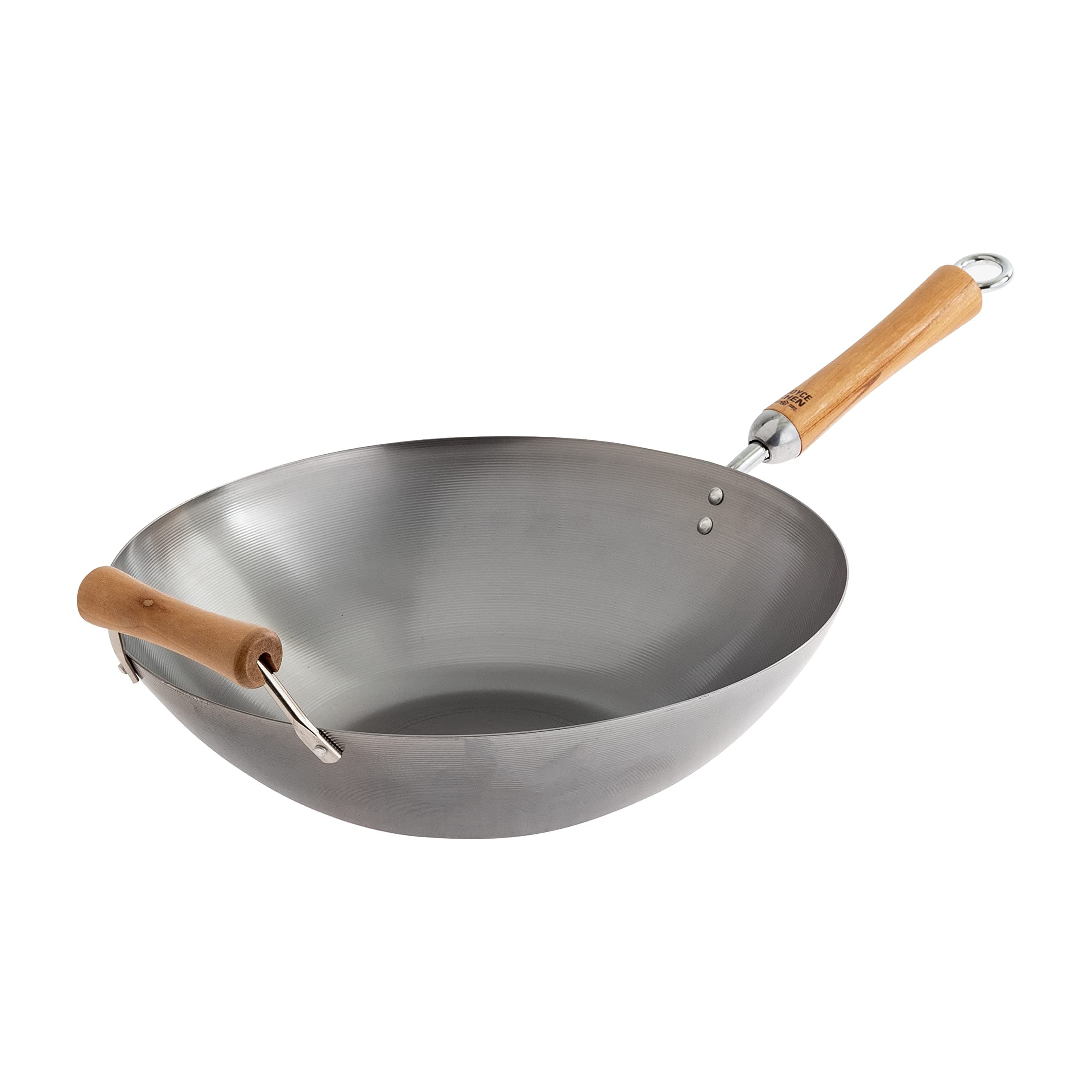 Carbon Steel Wok, 14-Inch, Silver