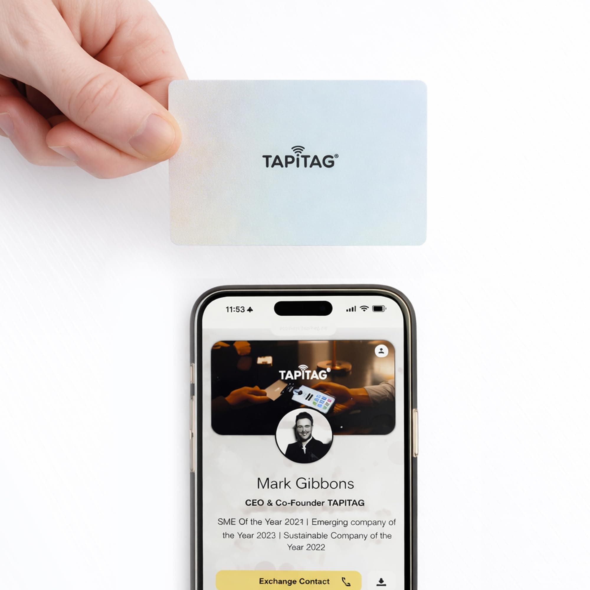 TAPiTAG Digital Business Card NFC Tag + QR (Shimmy)