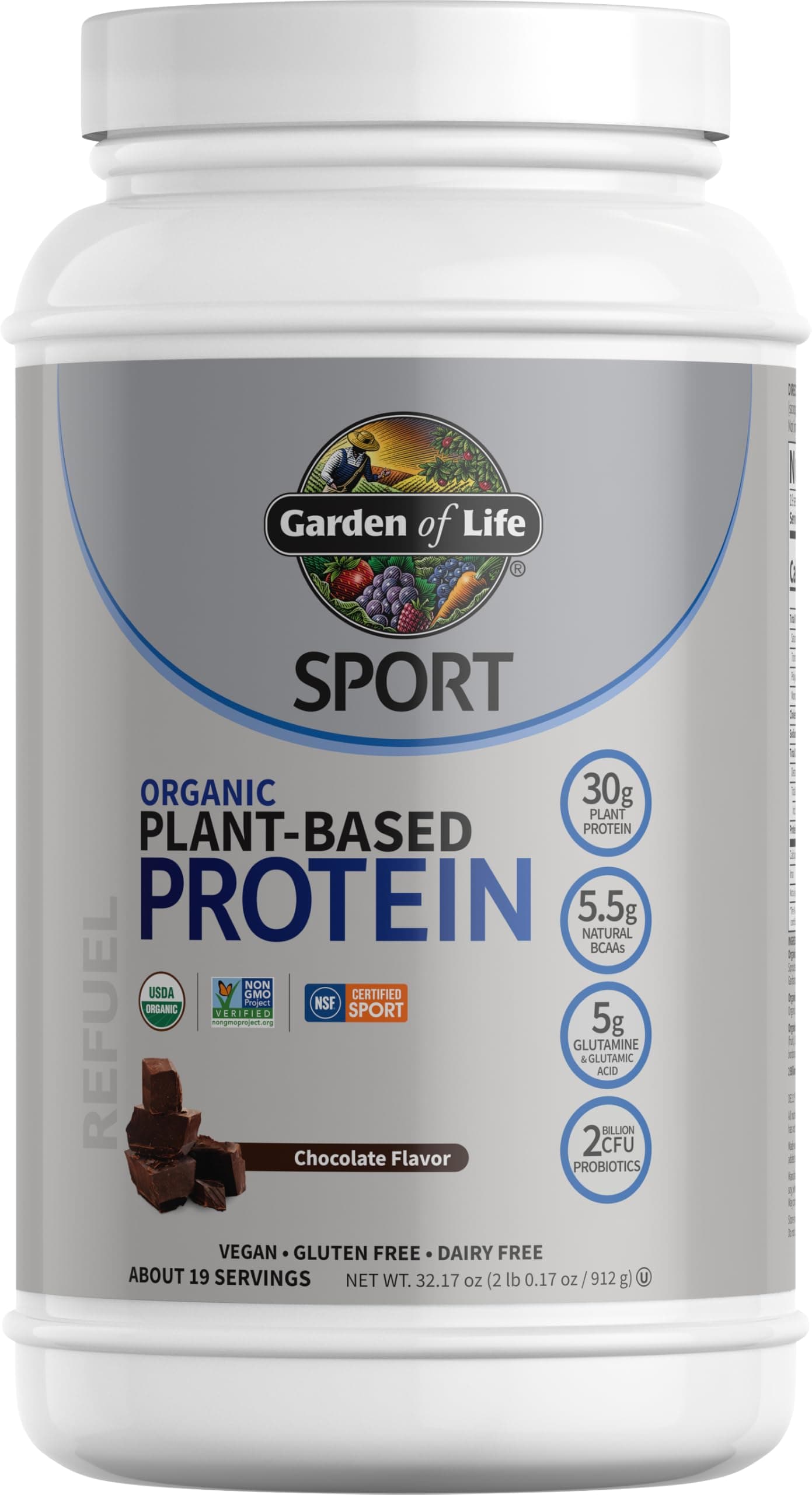Garden of Life - Sport Organic Plant-Based Protein Chocolate 29.6 Oz.