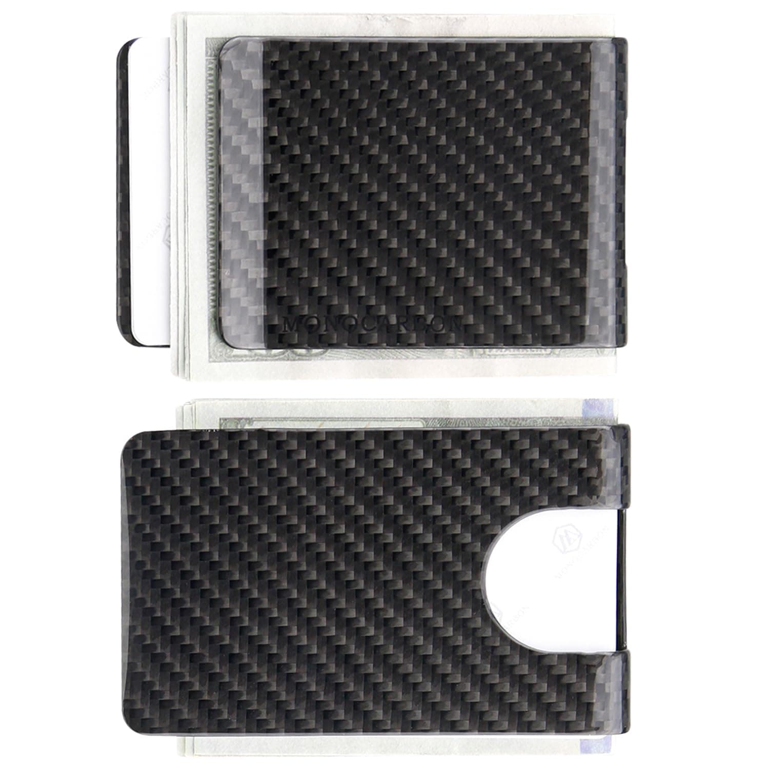 Carbon Fiber Thumb Slim Card Wallets with RFID Blocking Magnetic Minimalist Card Holders Clips for Men with Gift Box Matte&Glossy Finish