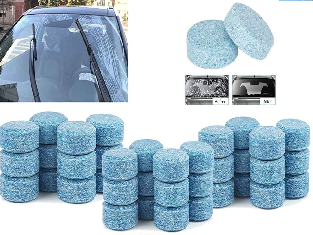 Something4u 40 Pcs Car Windscreen Window Cleaner Effervescent Tablets Wash Tab Glass |Window Cleaning Tools | Pack of 40