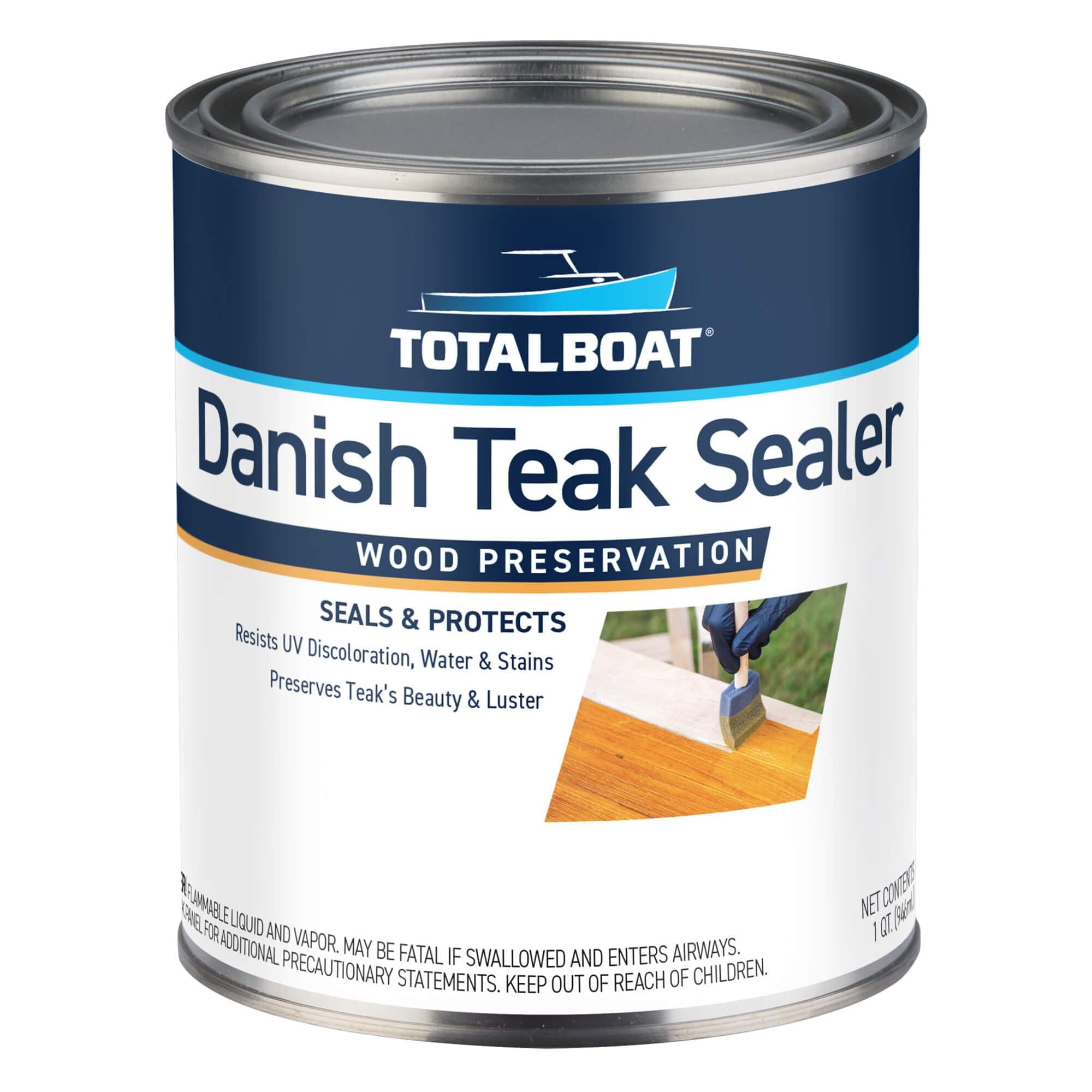 Danish Teak Sealer - Marine Grade Wood Sealer Oil for Boat Decks, Trim and Indoor & Outdoor Teak Furniture